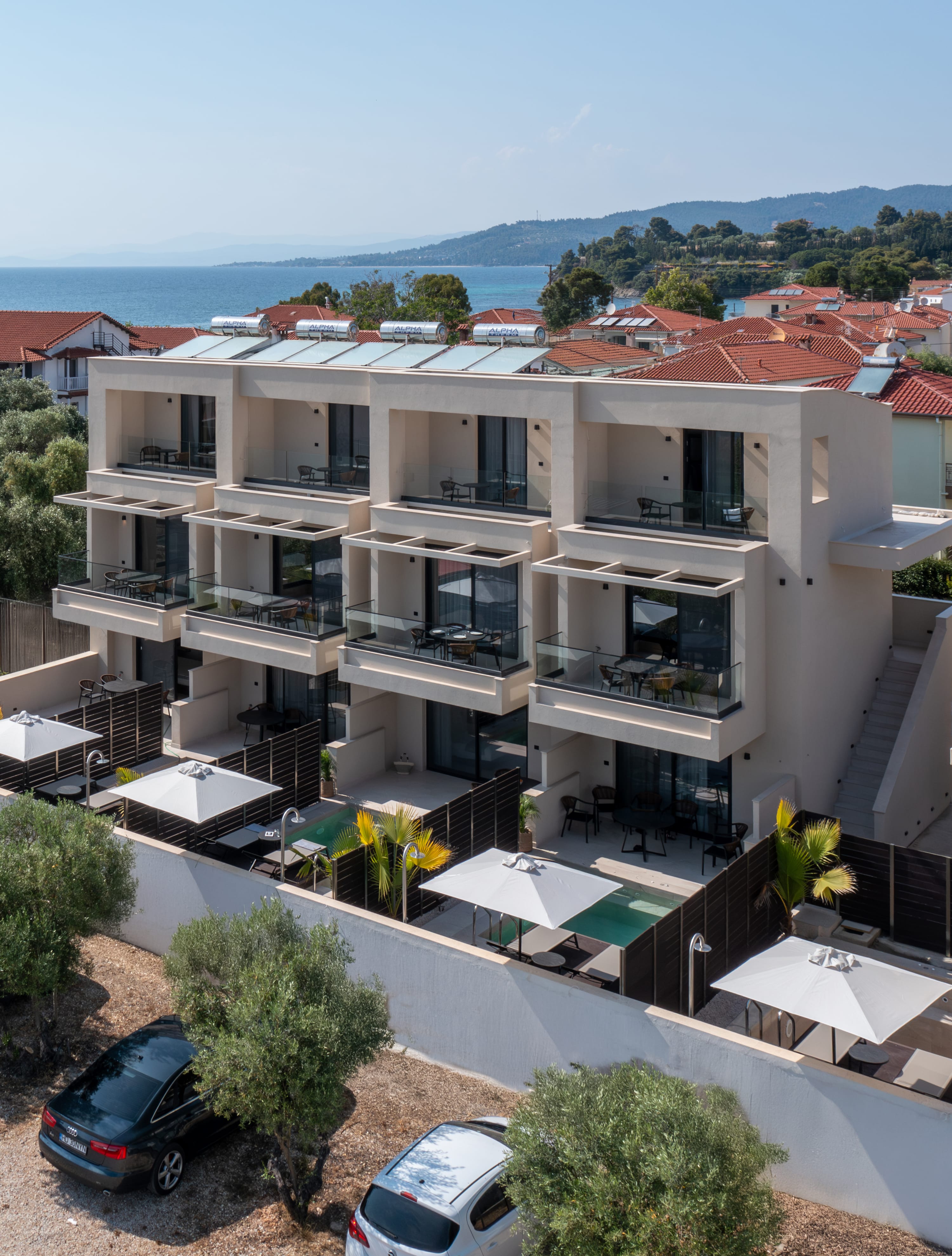 a high angle view of a building