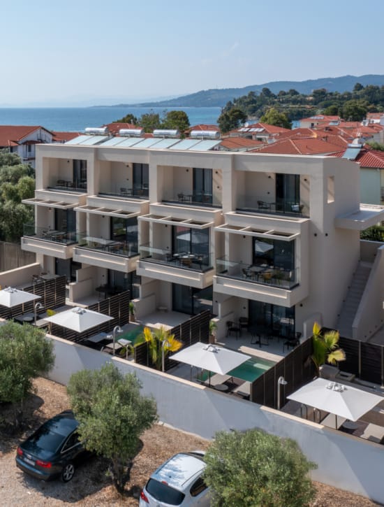 a high angle view of a building