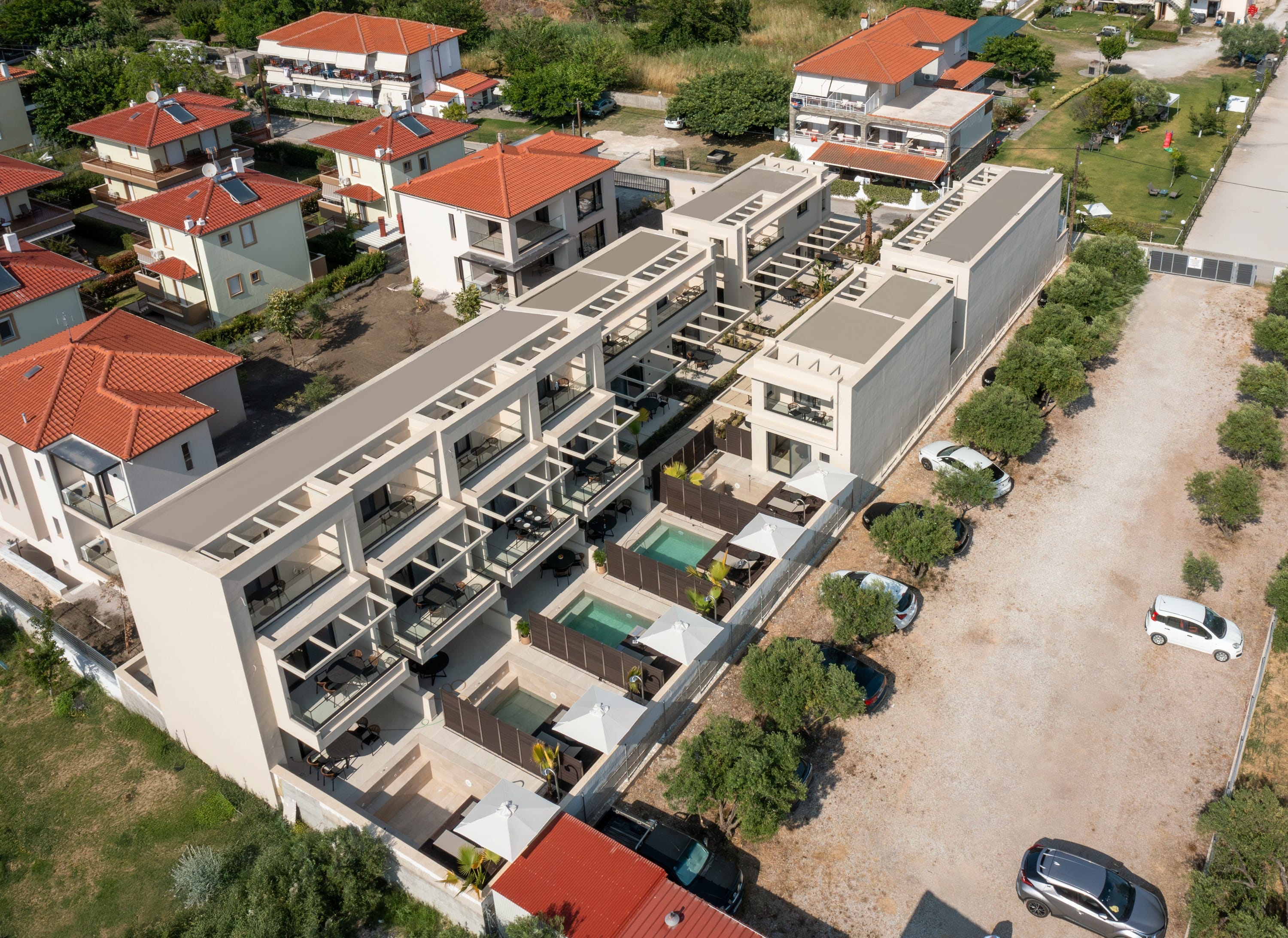 aerial view of a large building