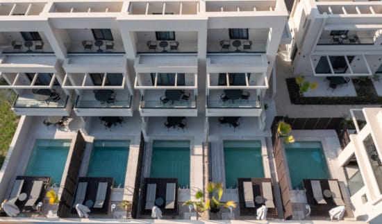 a high angle view of a building