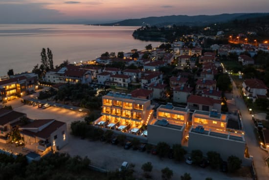 a city with lights at night