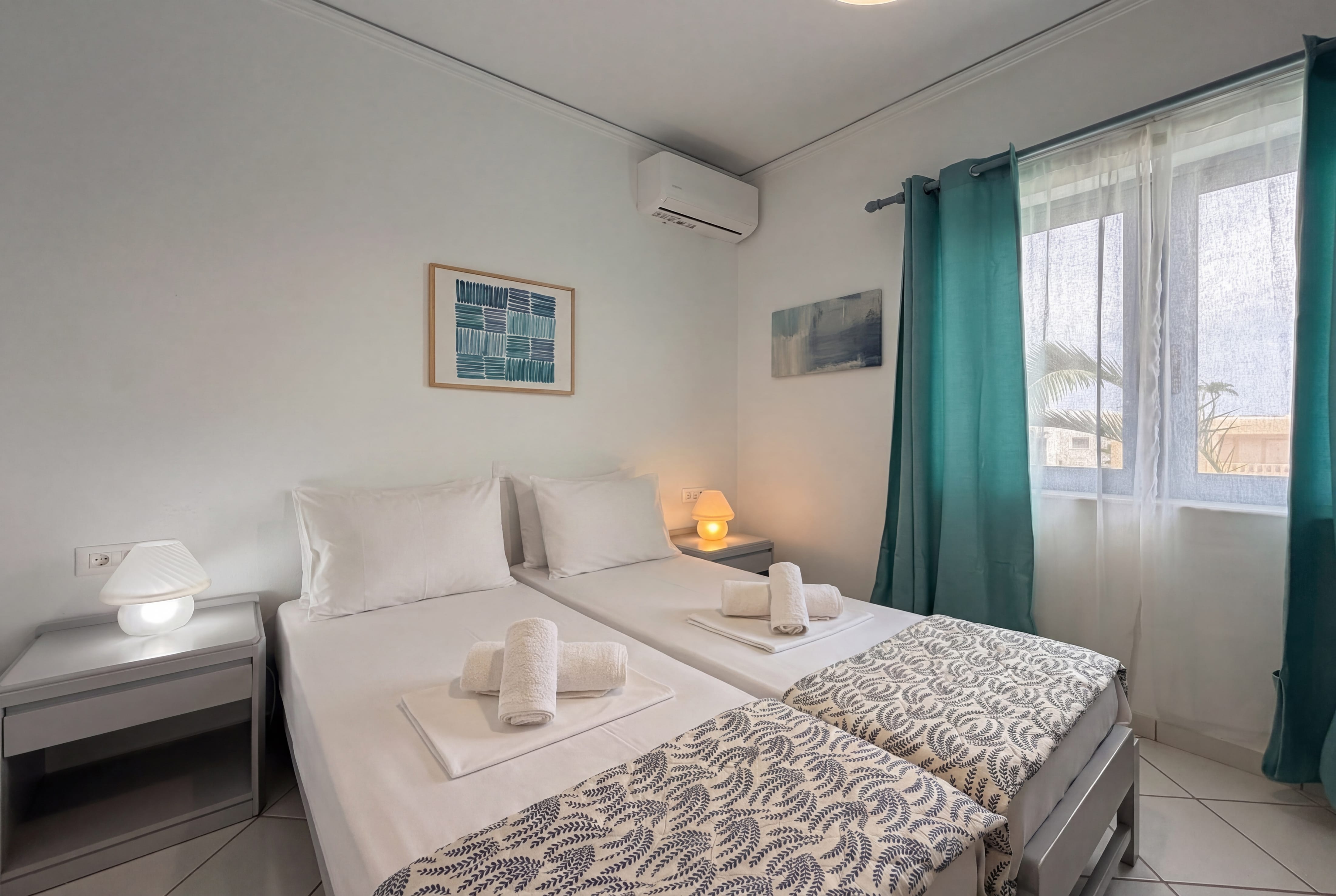 a room with two beds