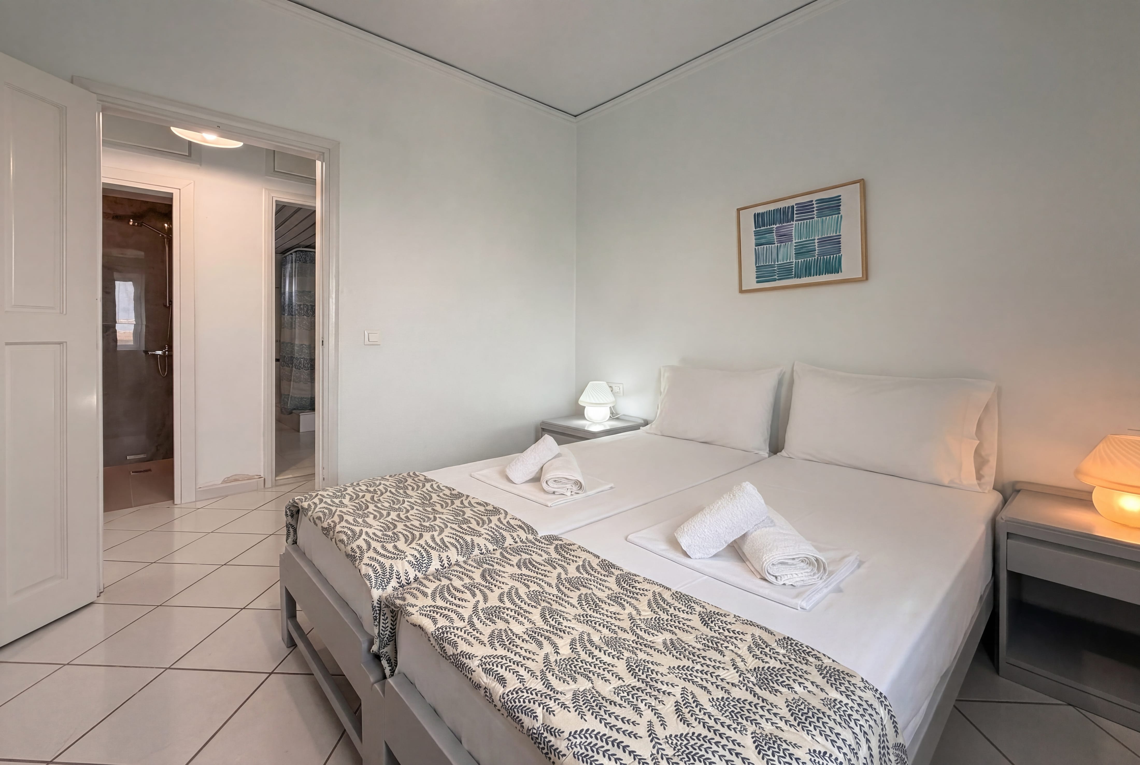 a bed in a room