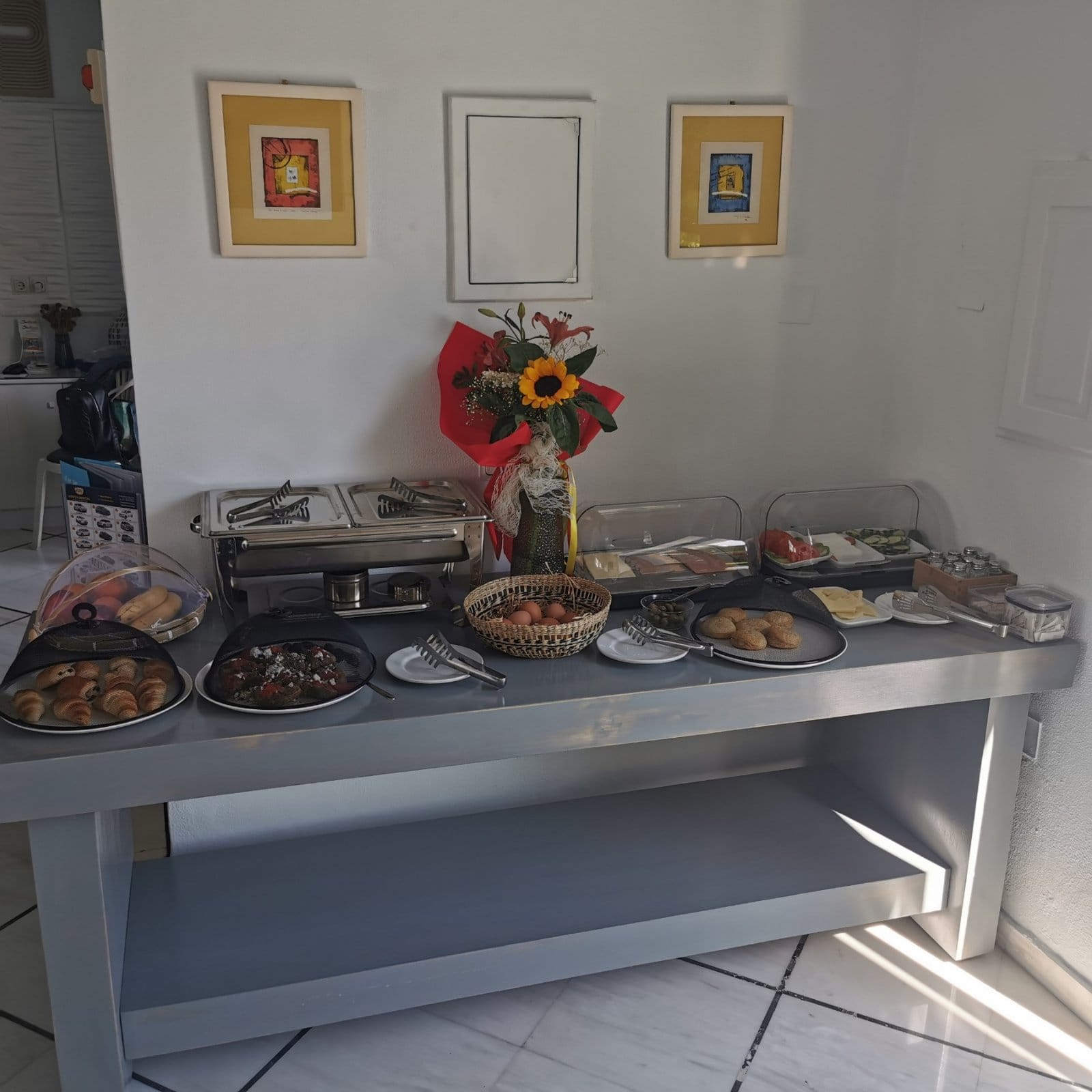 a table with food on it