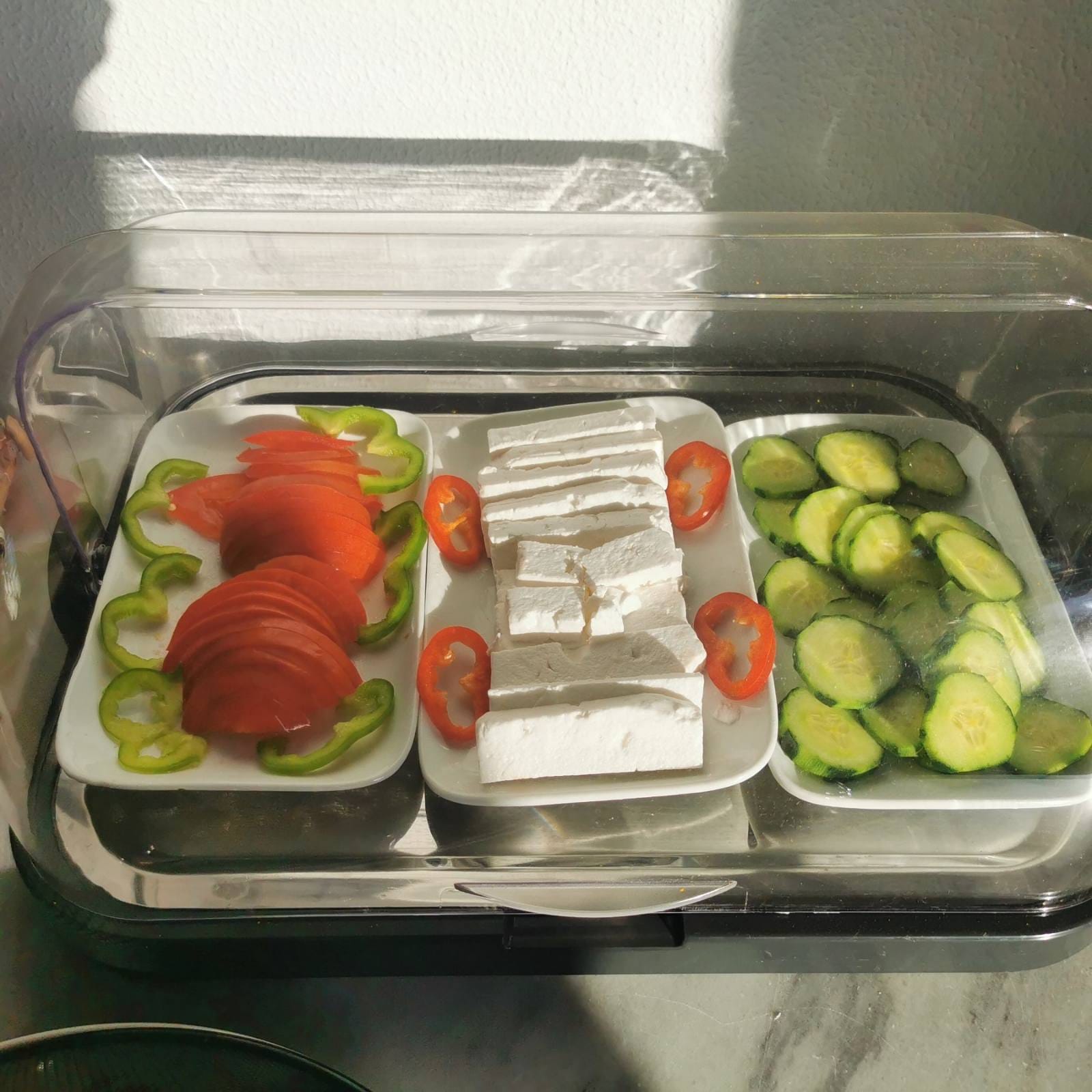 a couple of containers with food in them