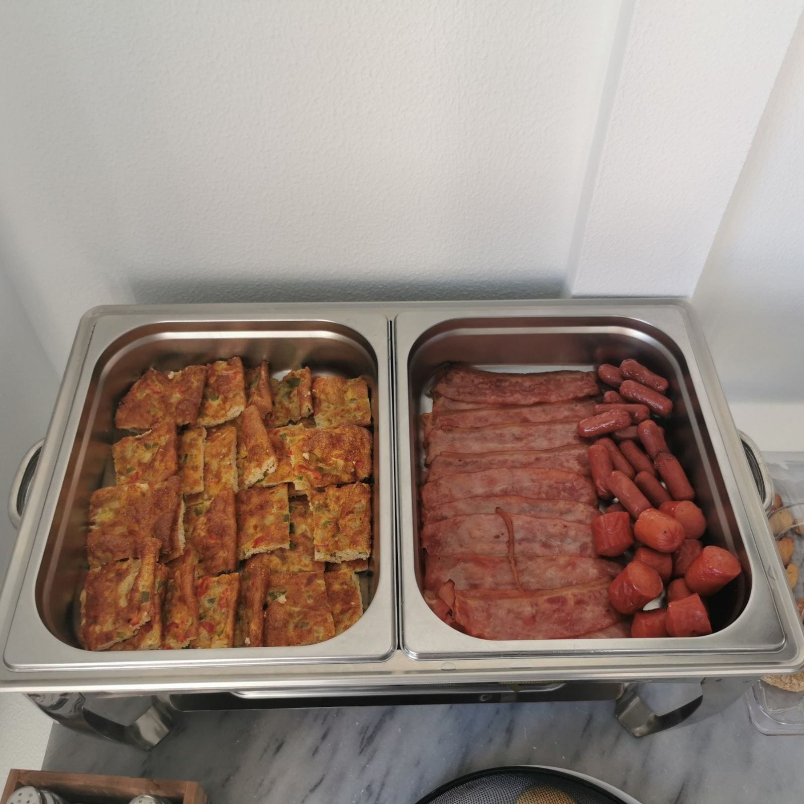 a couple trays of food