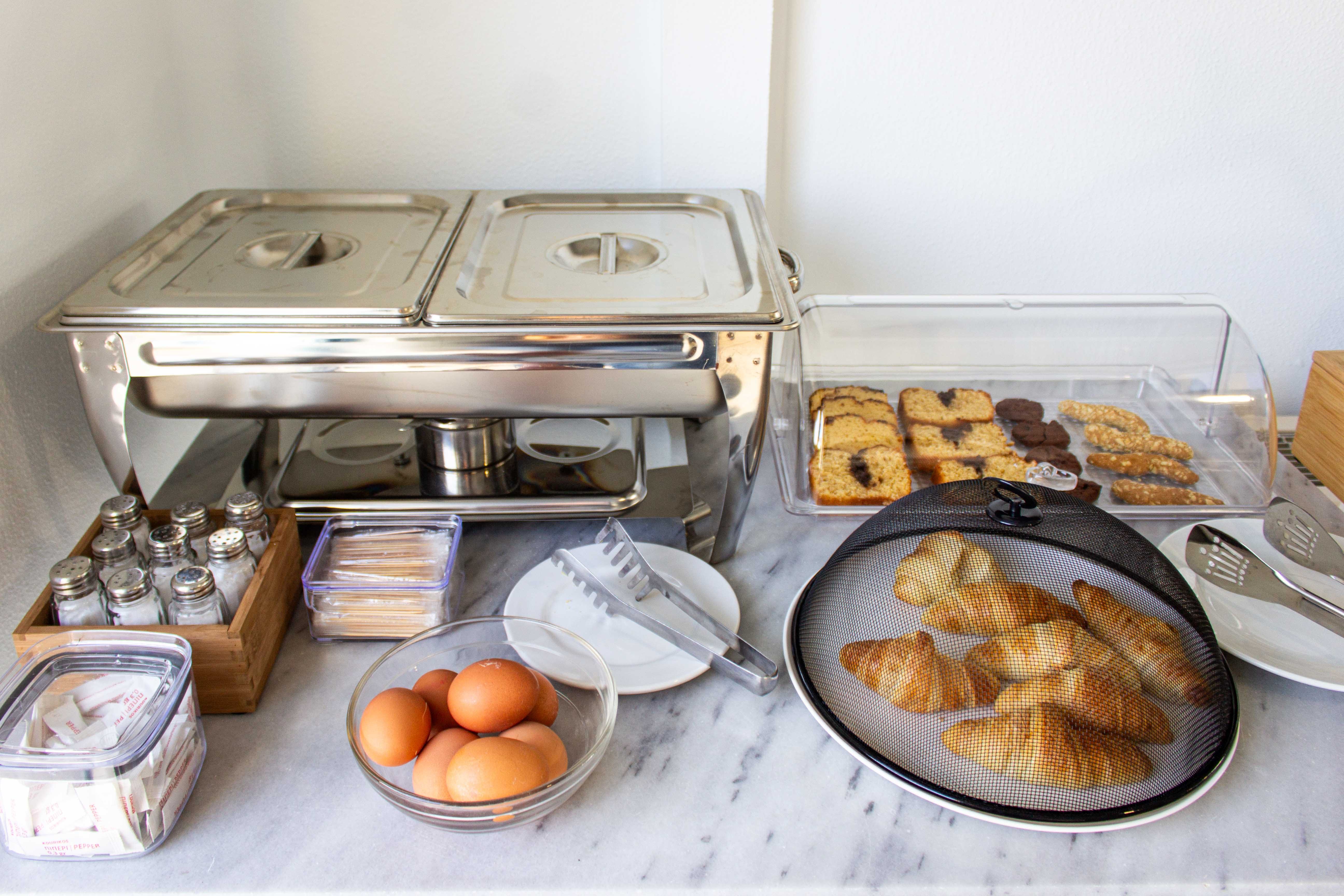 a tray of pastries and pastries on a stove