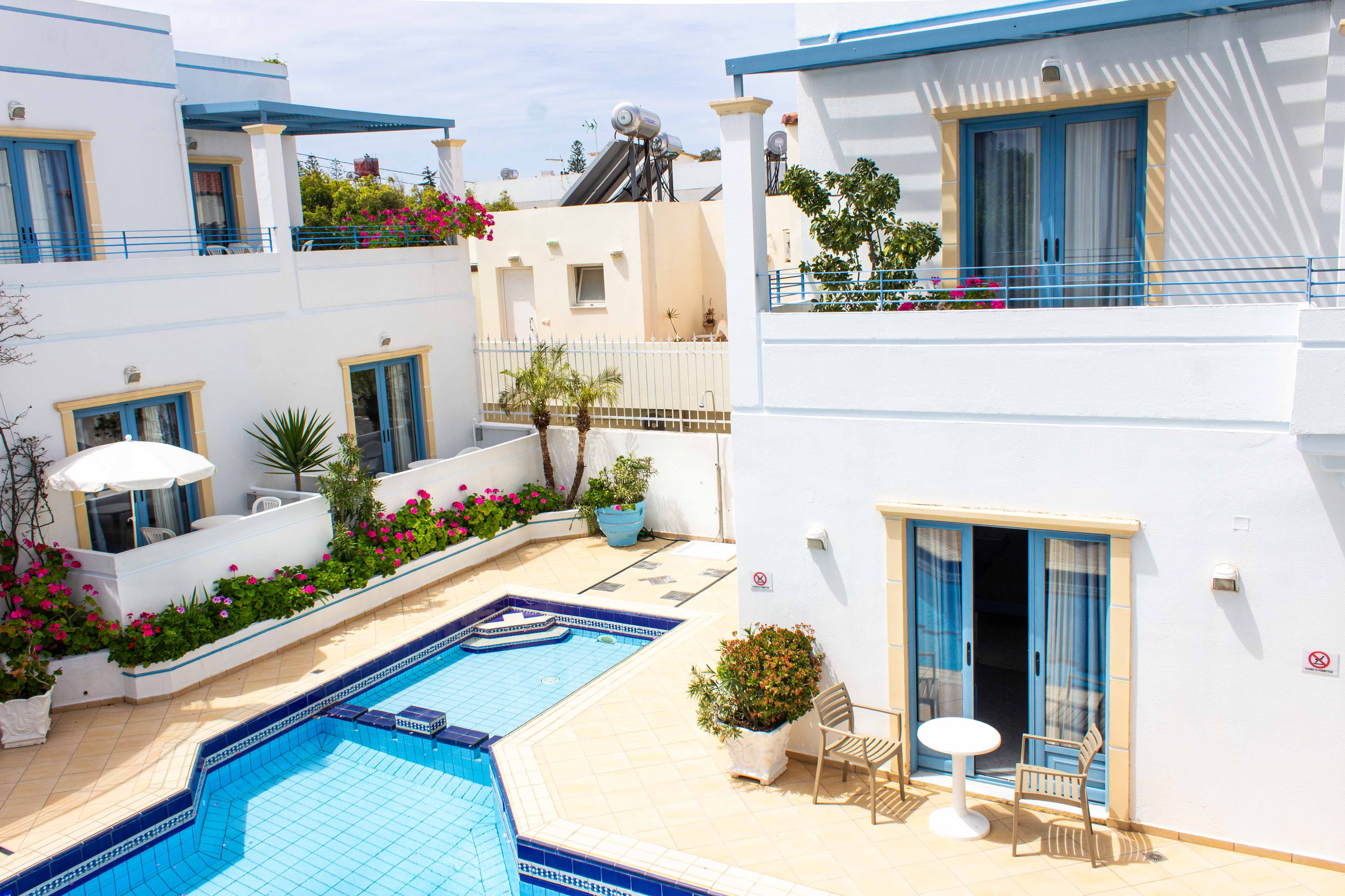 a pool in a backyard
