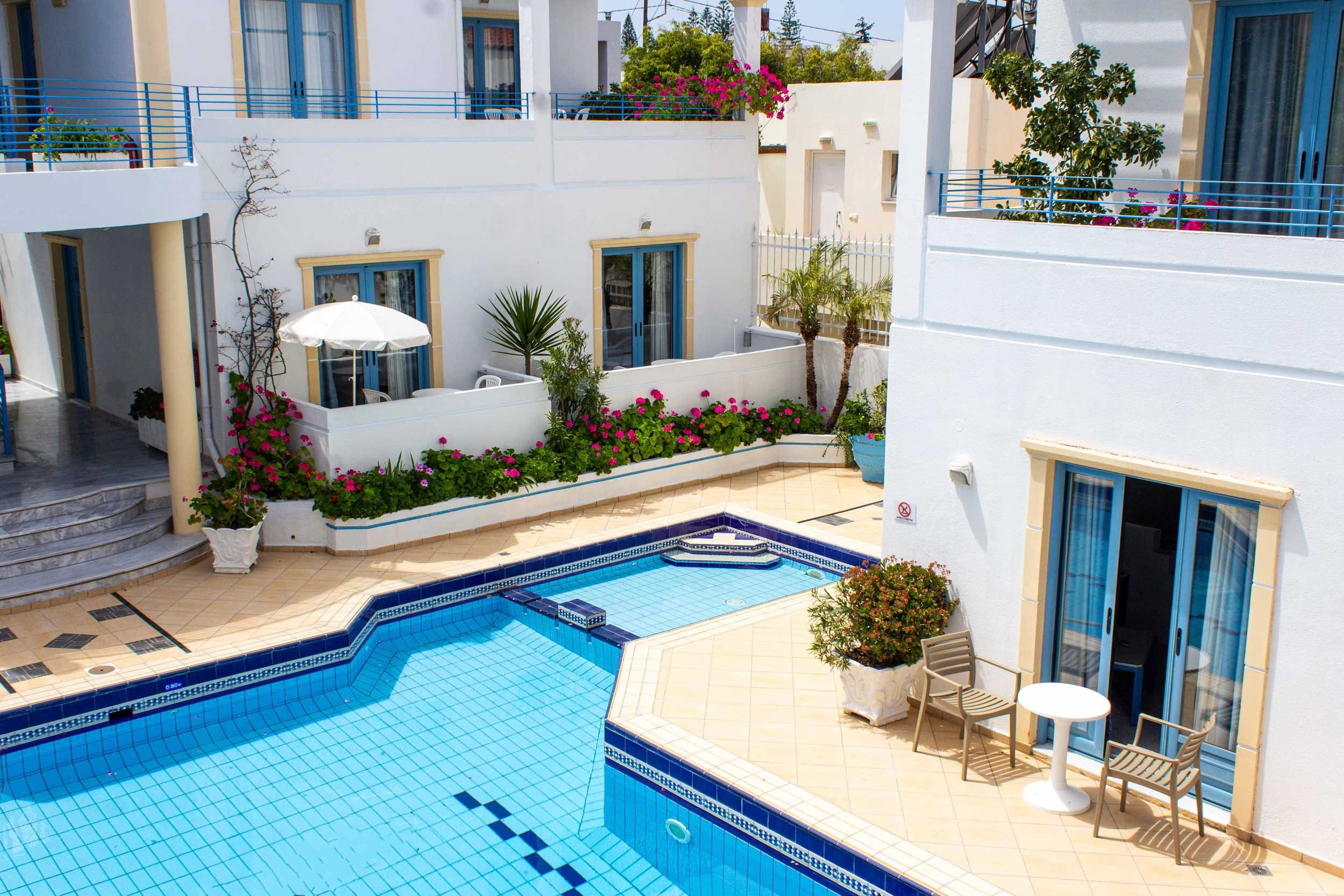 a pool in a building