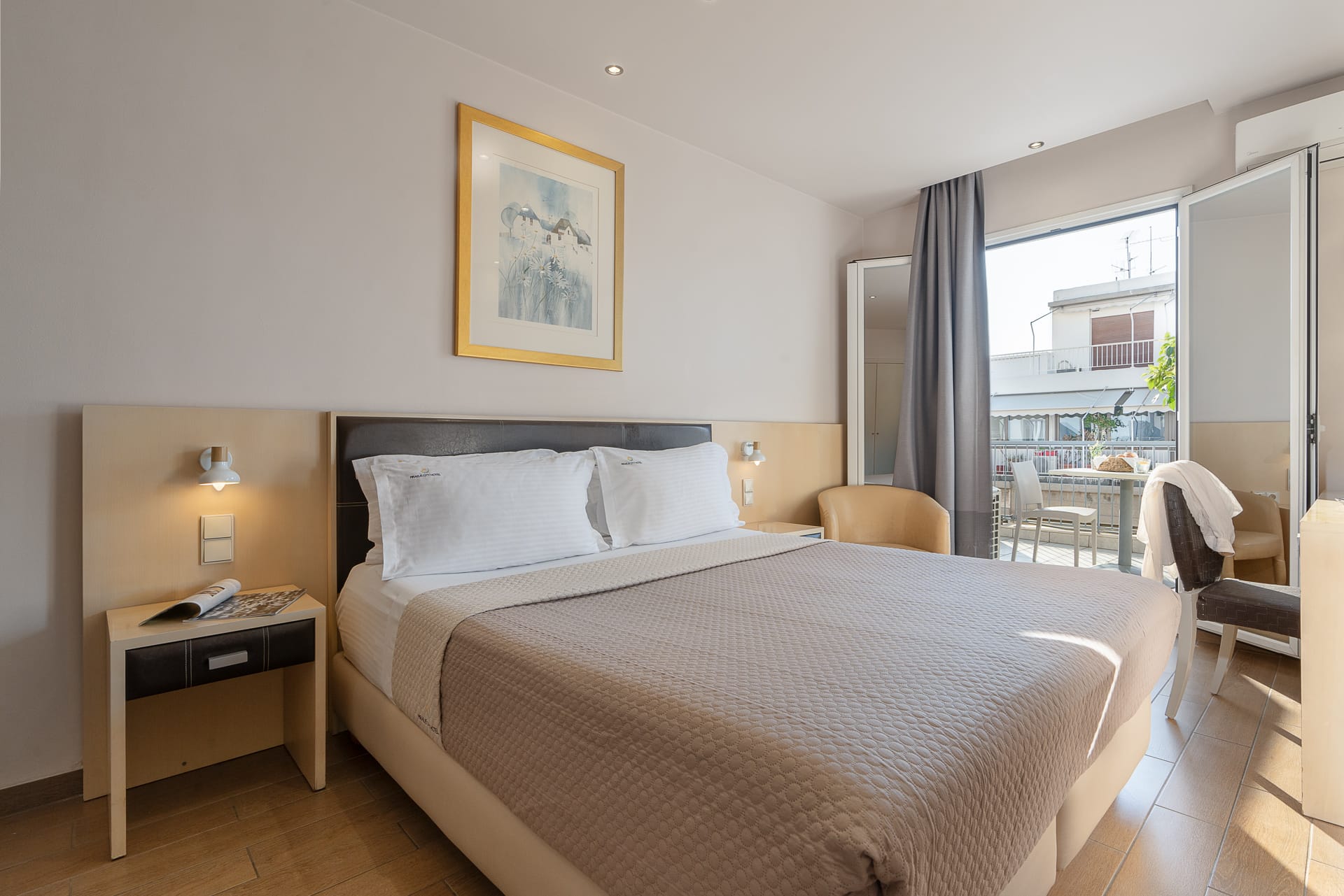 a bedroom with a large bed