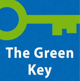 a blue sign with white text