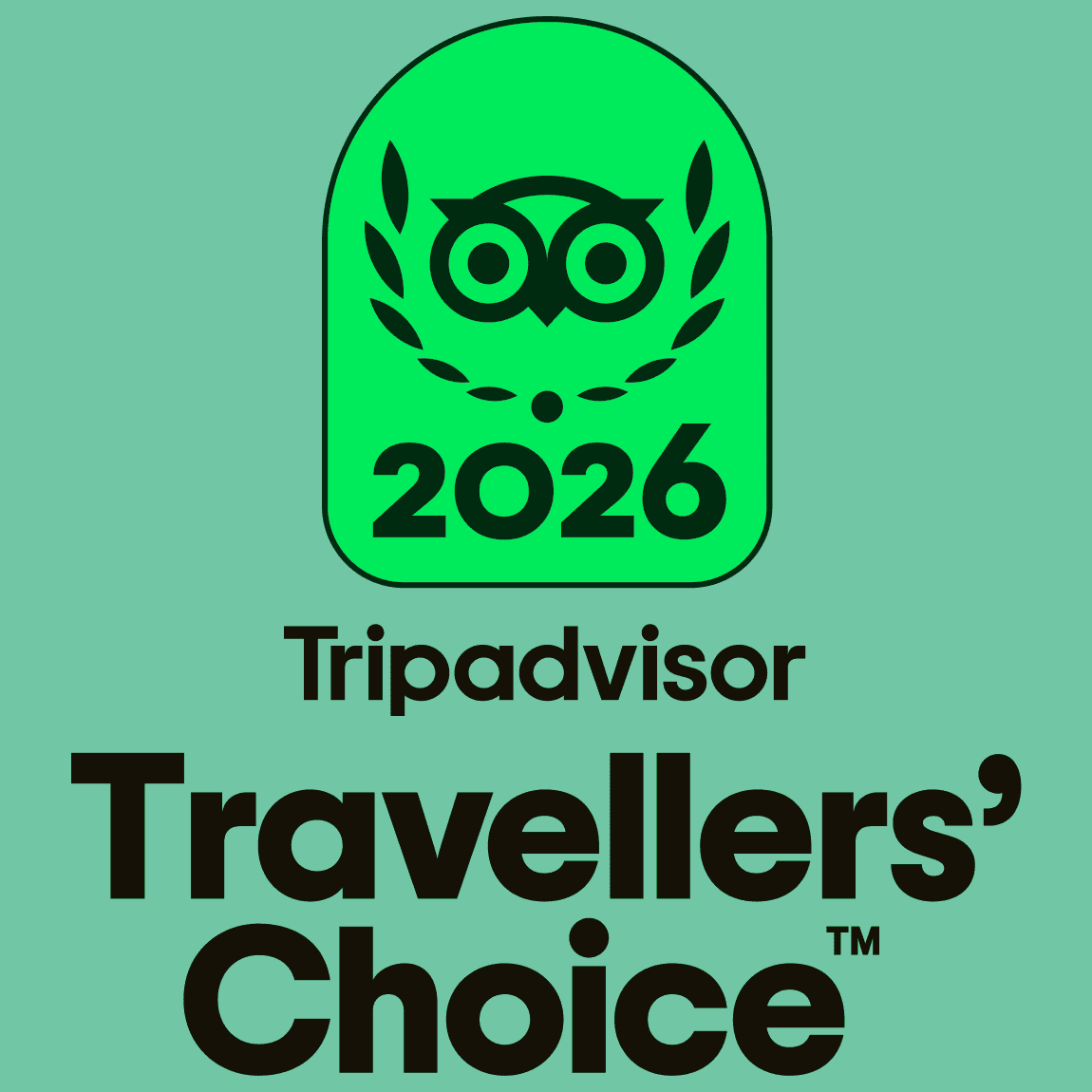 a green logo with black text