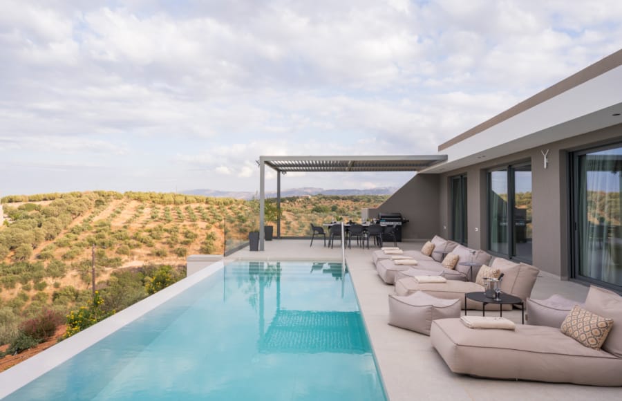 a swimming pool and a house