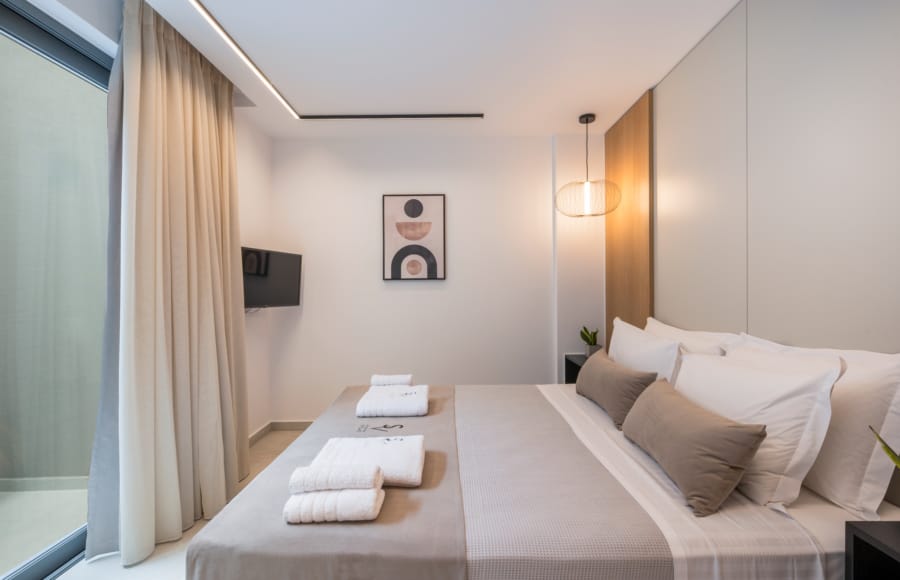 a bed in a room