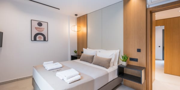 a bed in a room