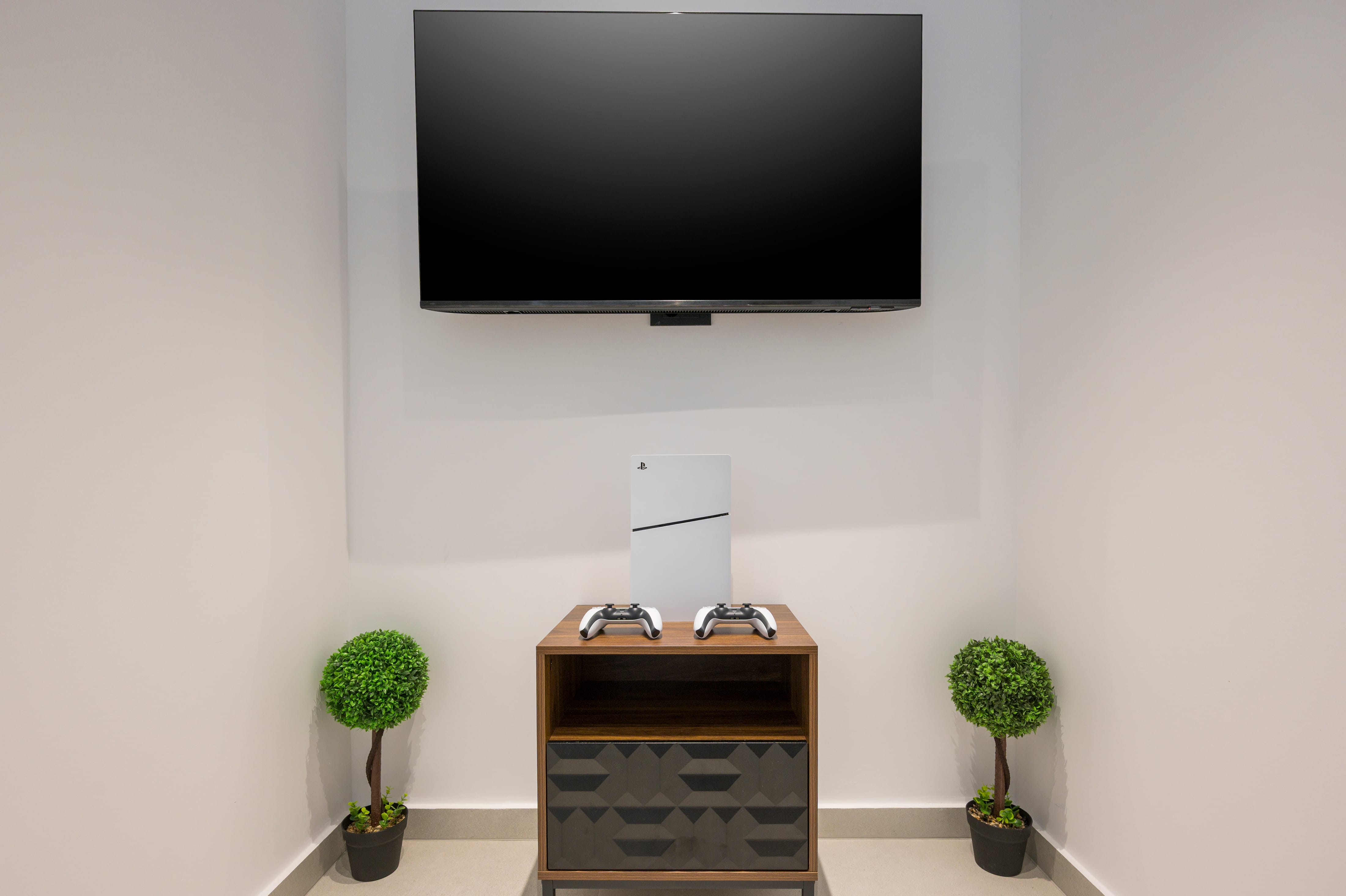 a tv on the wall
