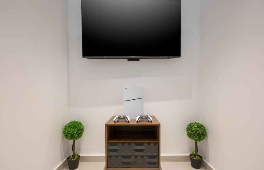 a tv on the wall