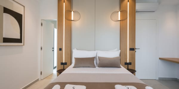 a bed with towels on it