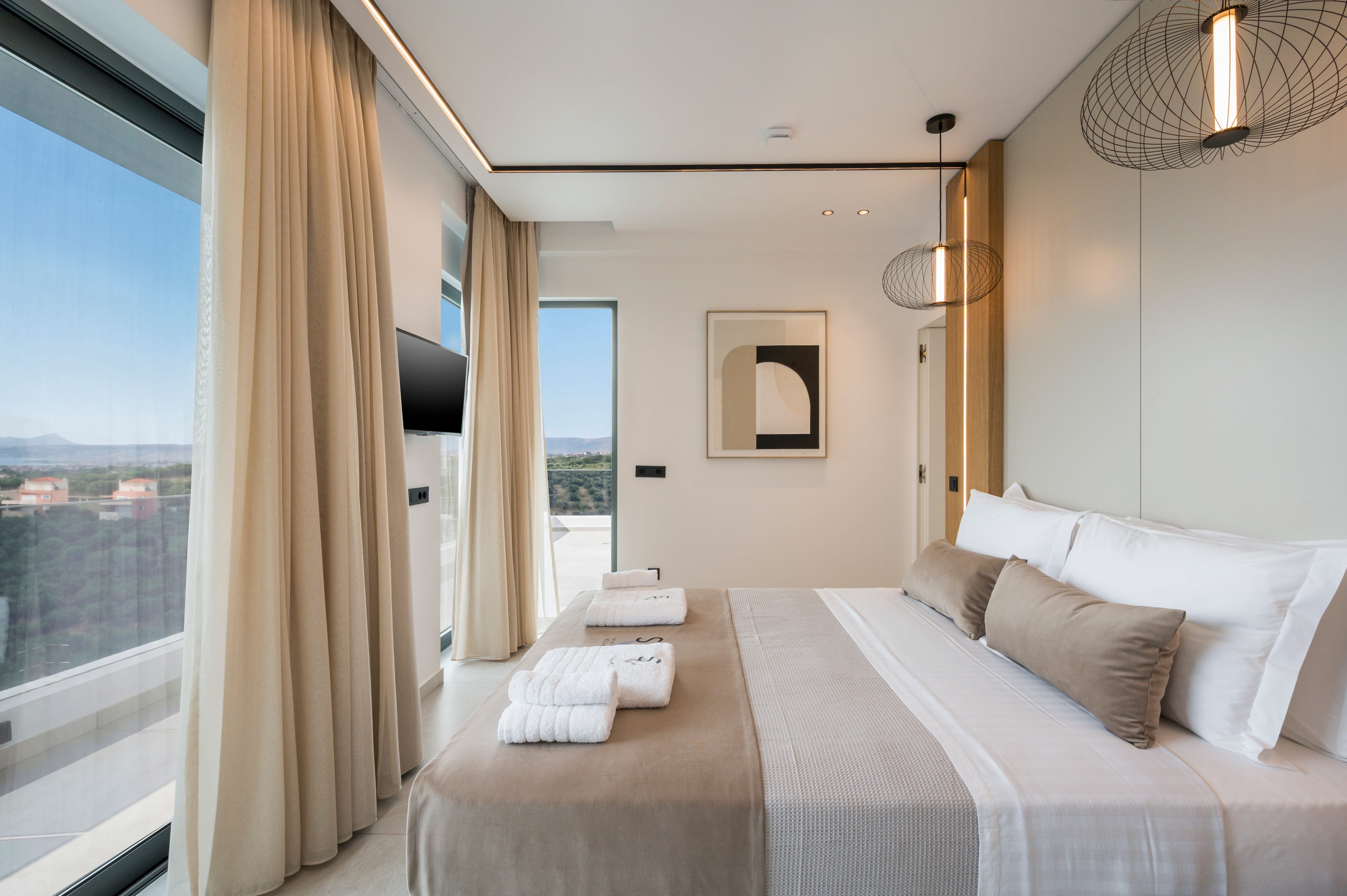 a bed in a room