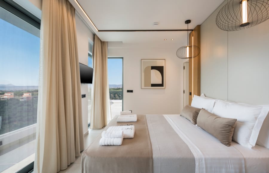 a bed in a room