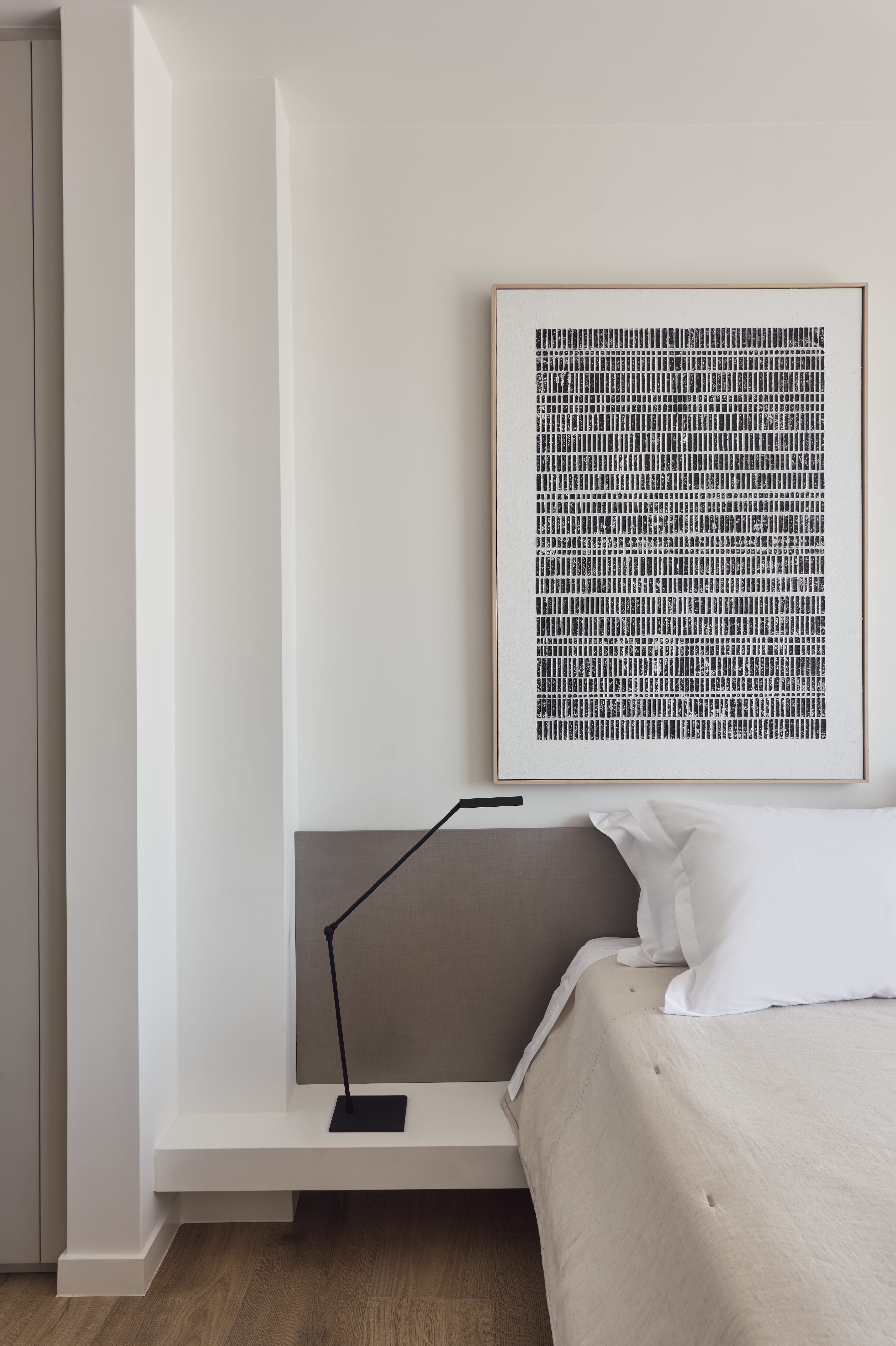 a bed with a sheet over it