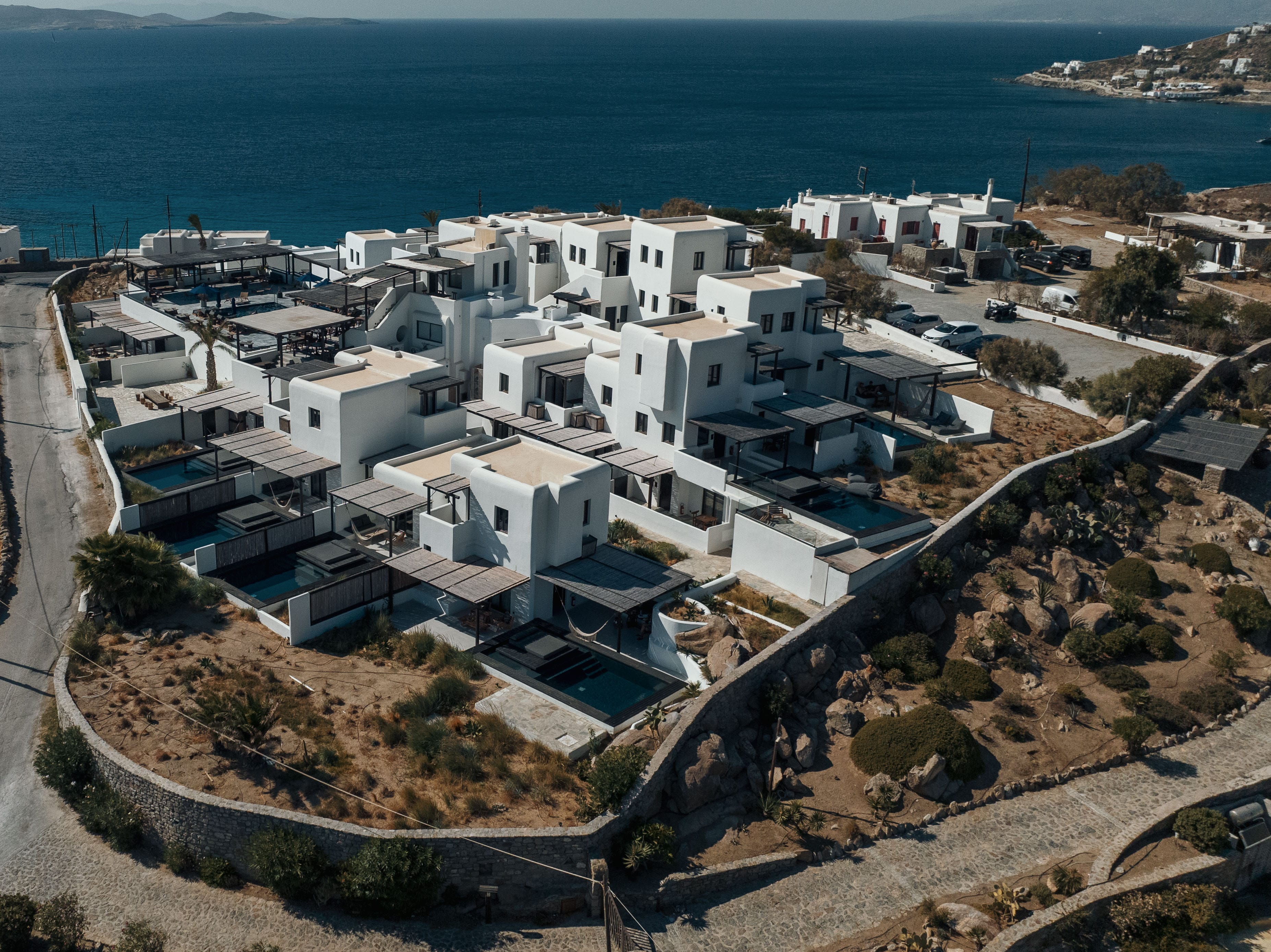 a high angle view of a town