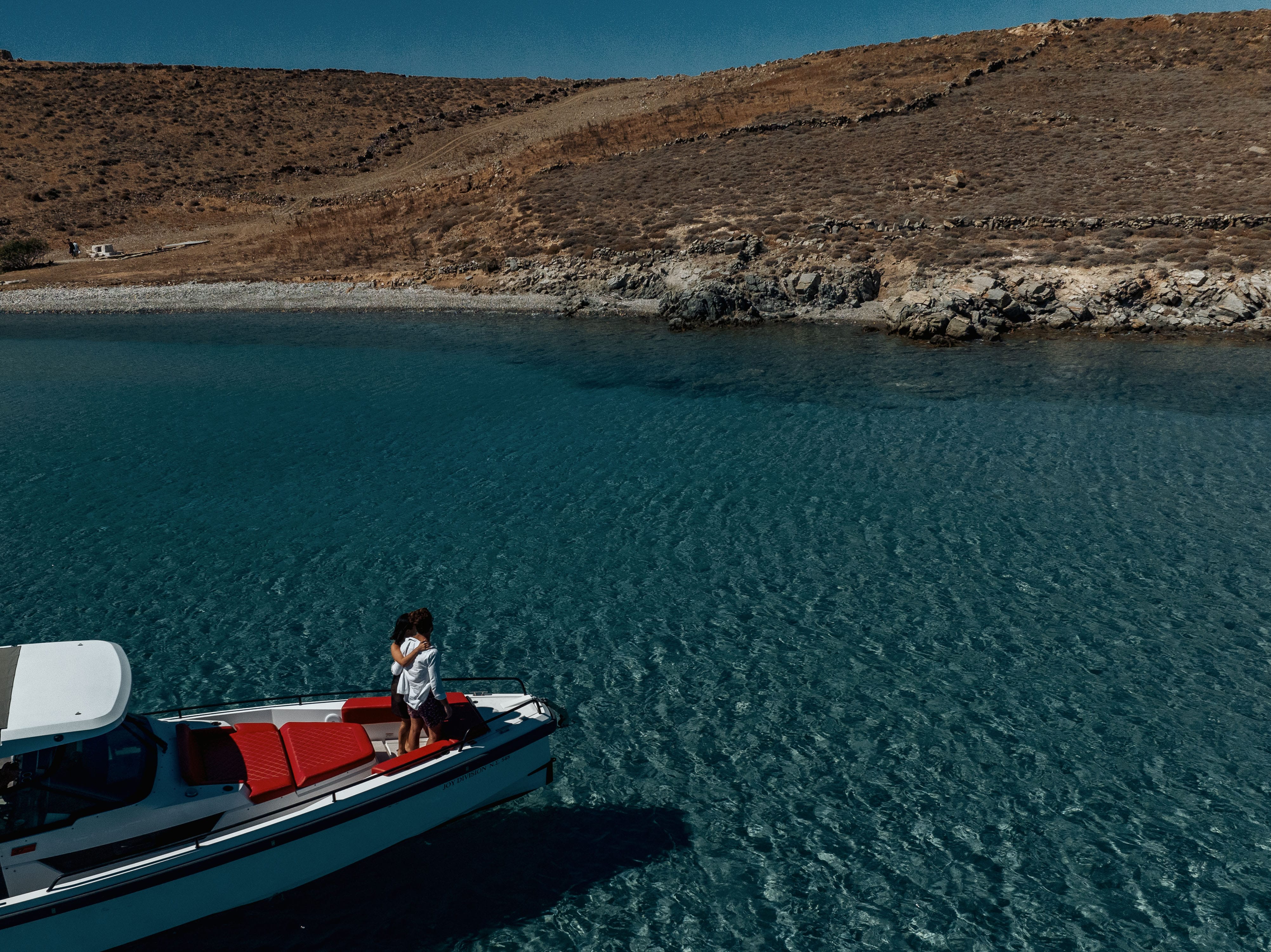 a person on a boat in the water