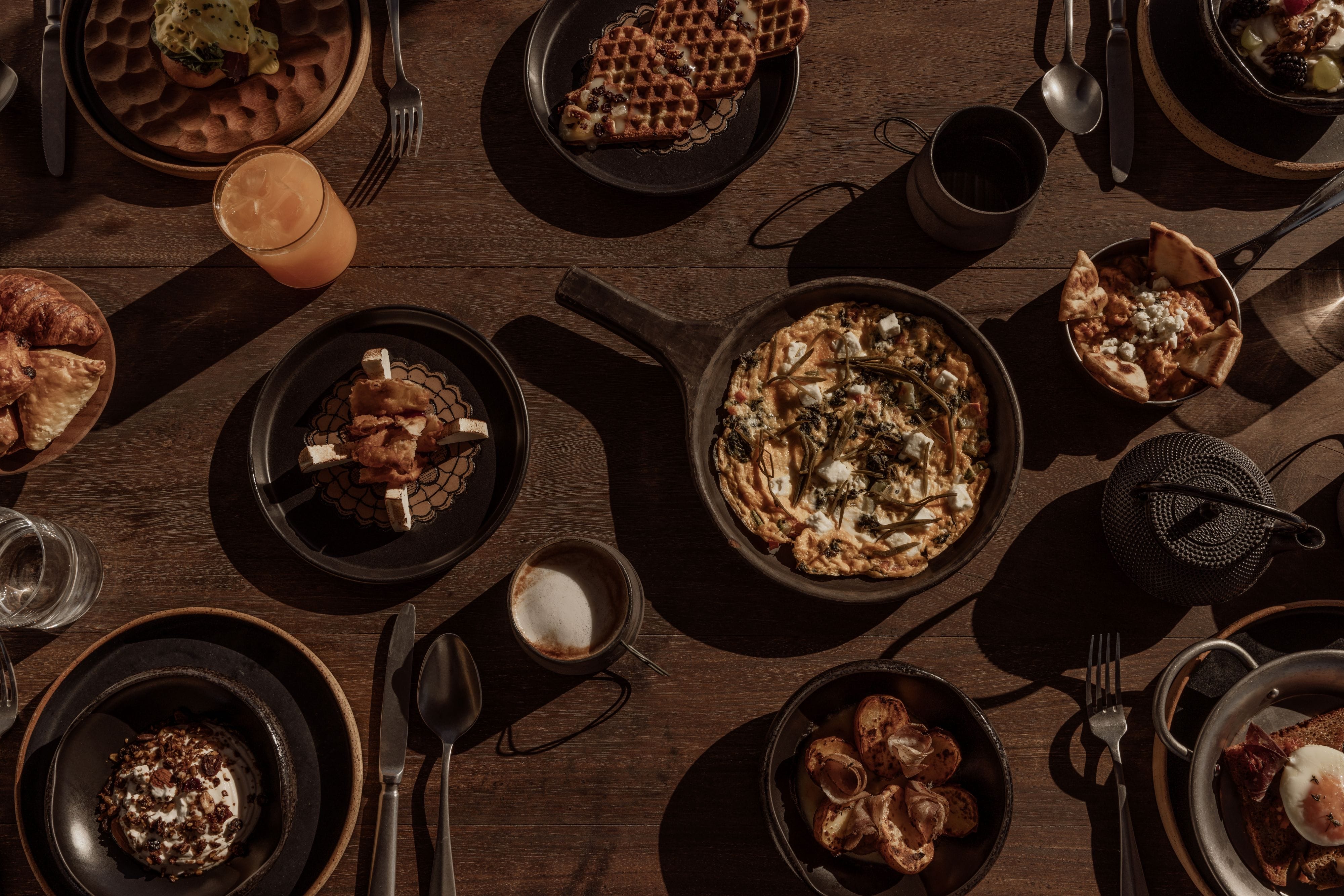 a table full of food