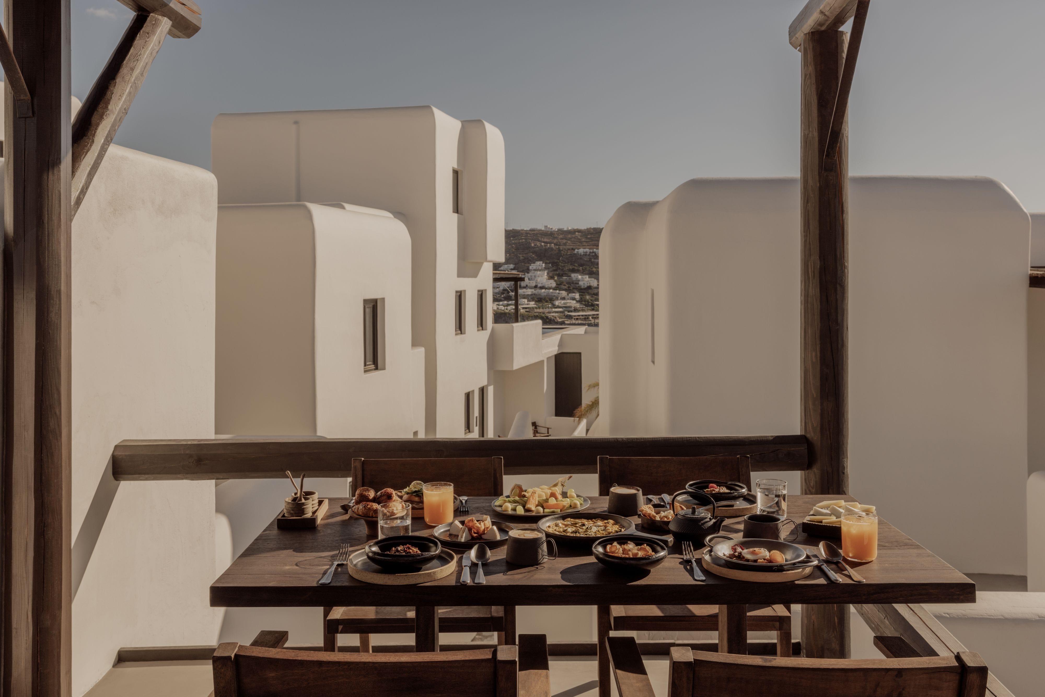 a table with food on it
