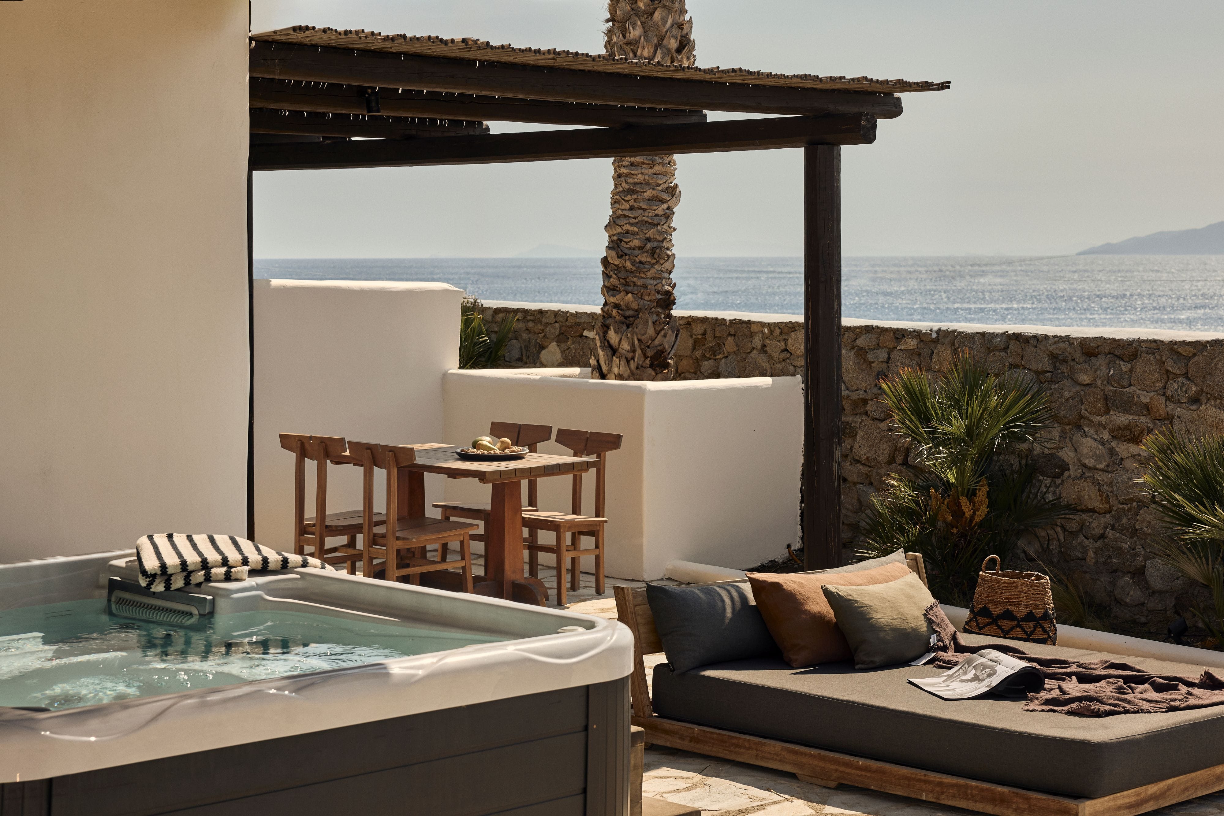 a pool and a table