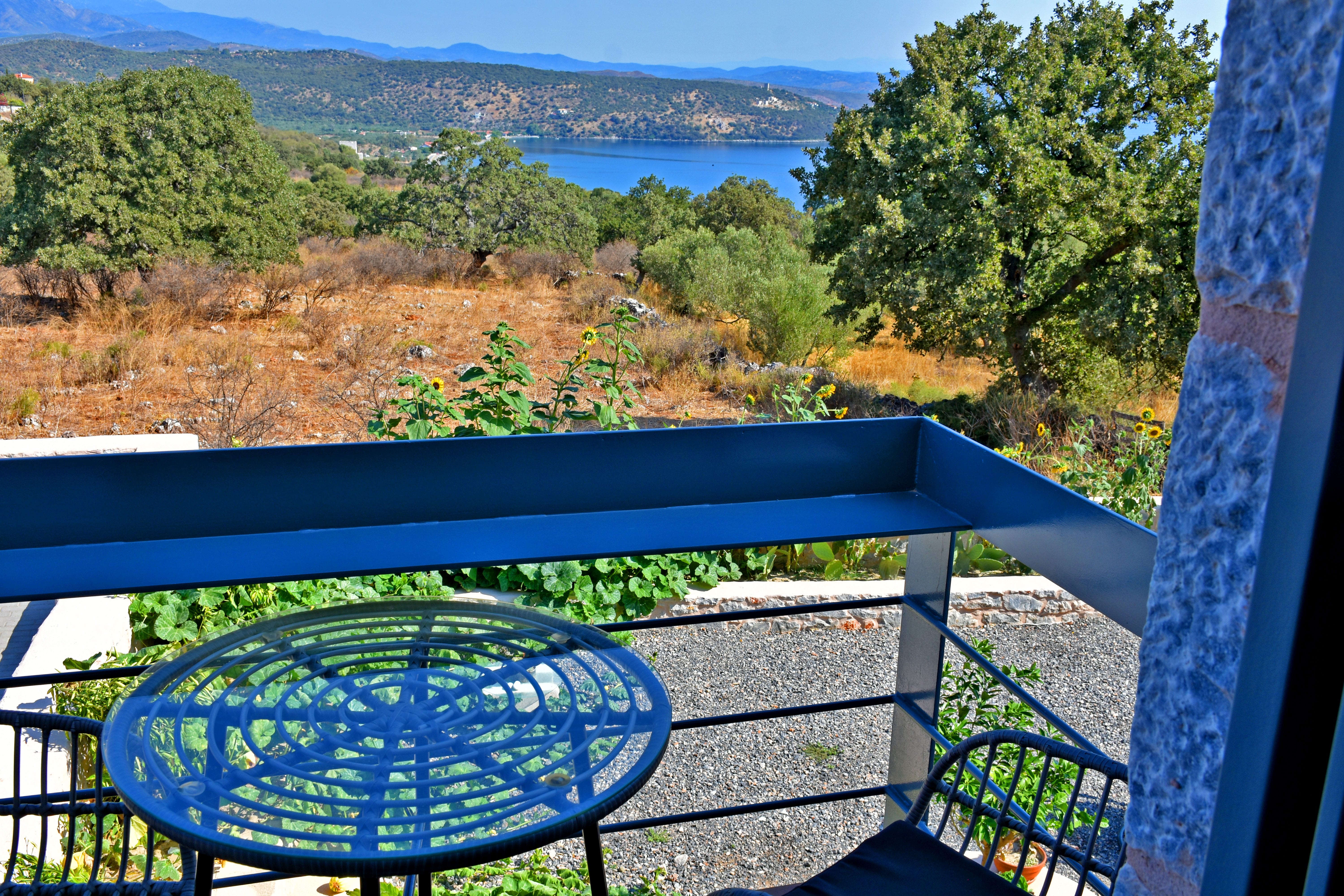 a deck overlooking a body of water