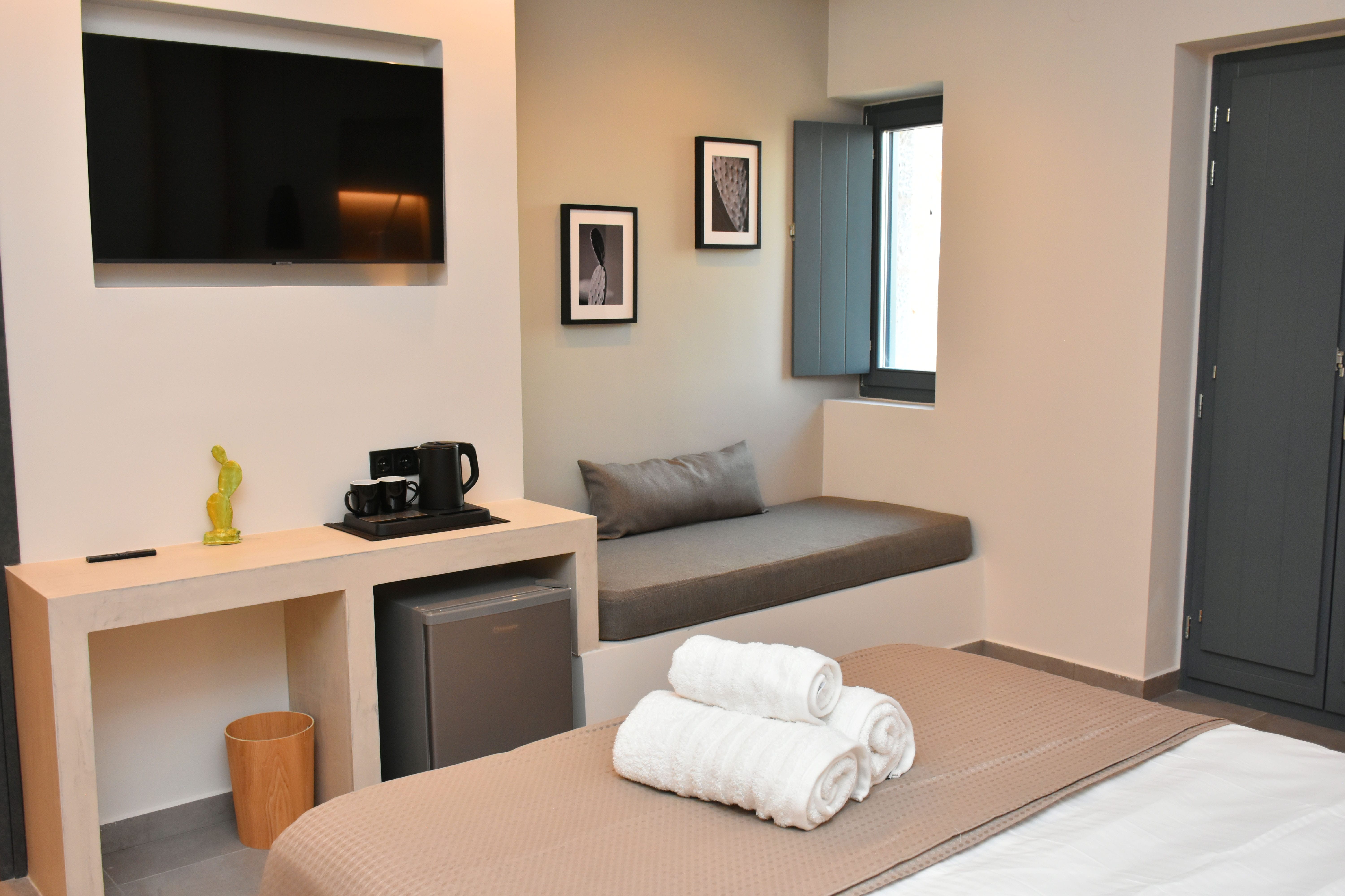 a room with a couch and a table