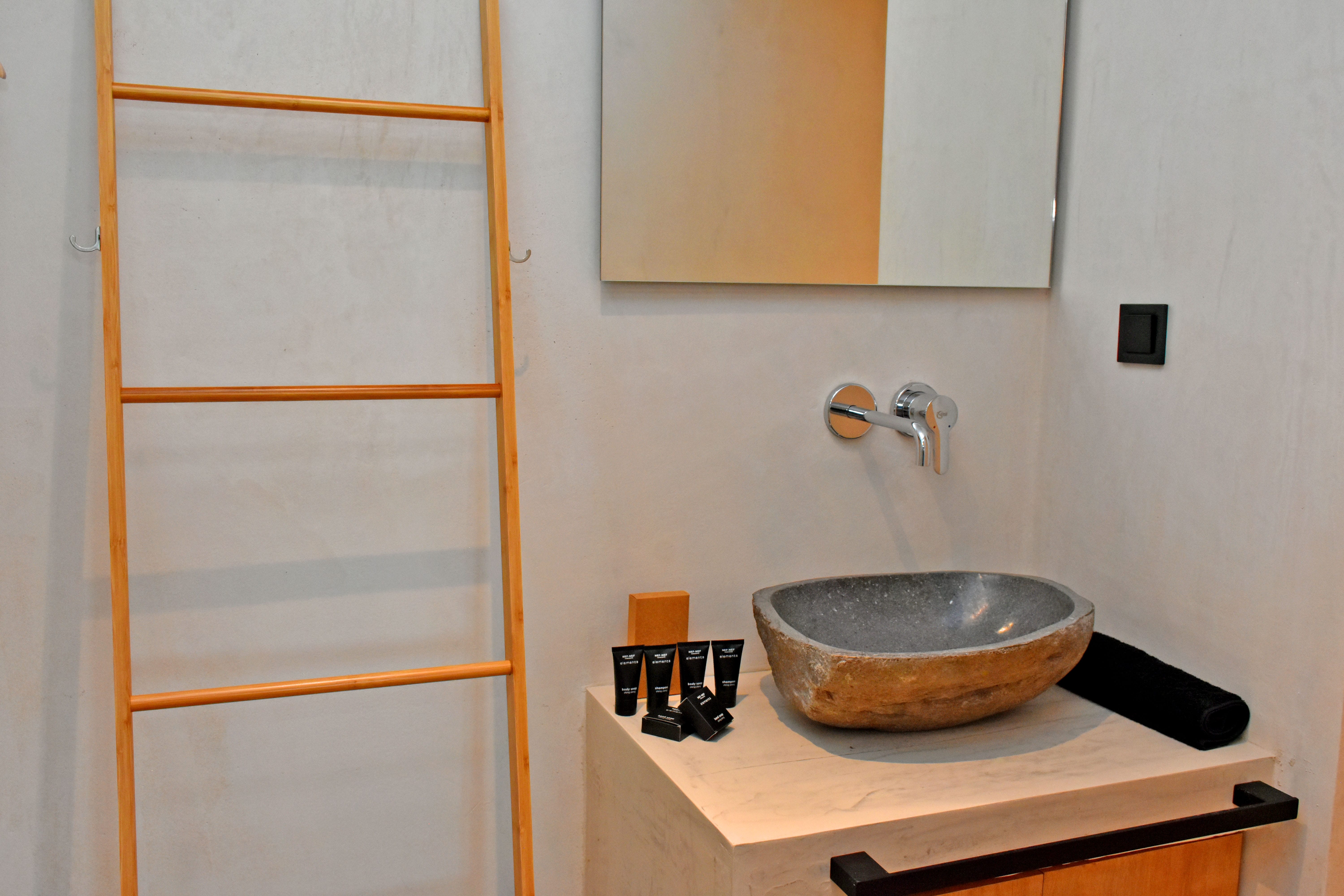 a sink with a bowl on it