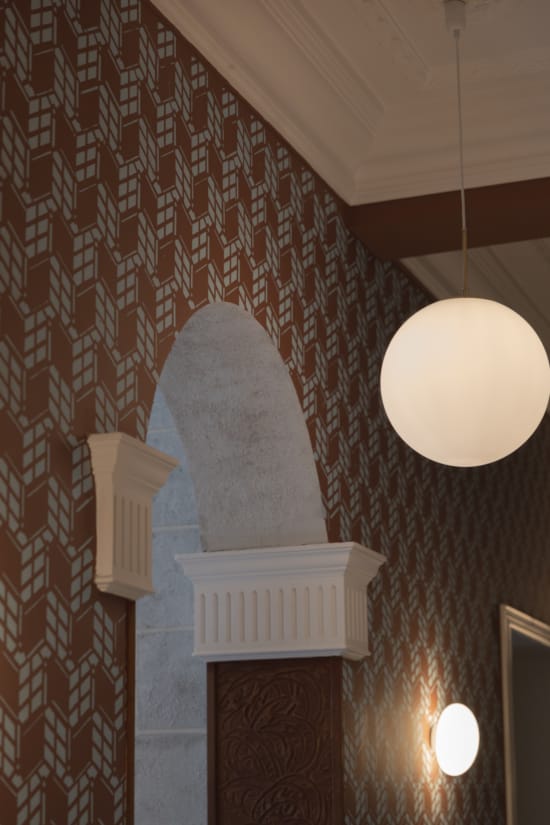 a light from a ceiling