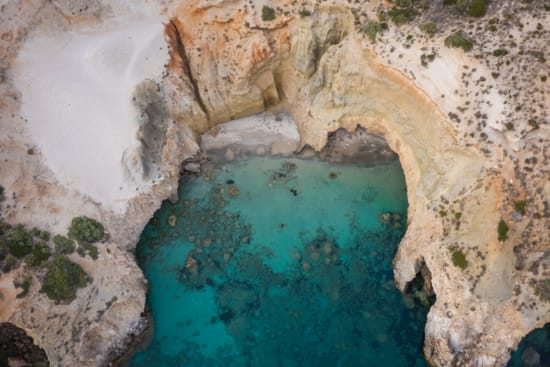 a blue body of water