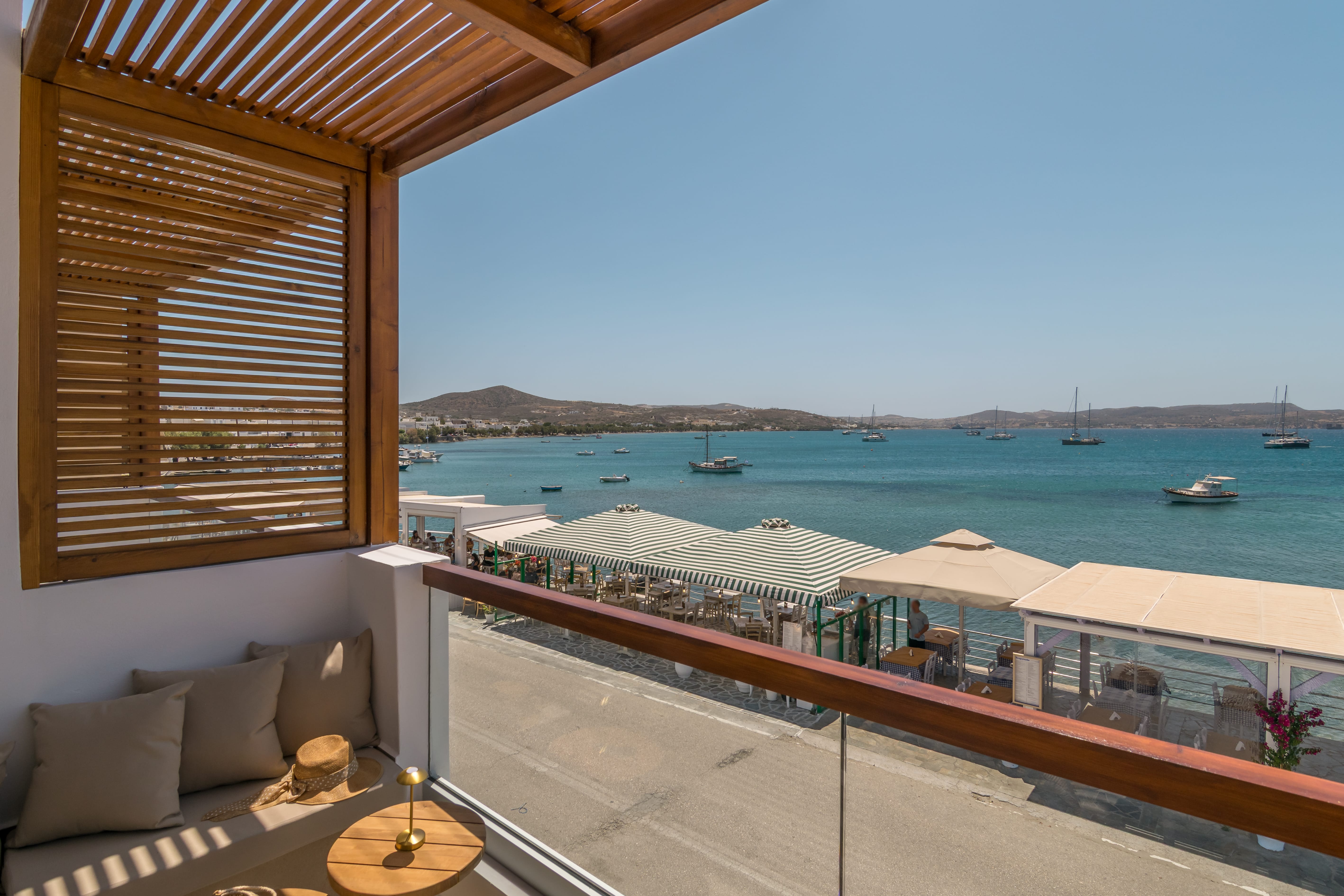 a balcony overlooking the ocean