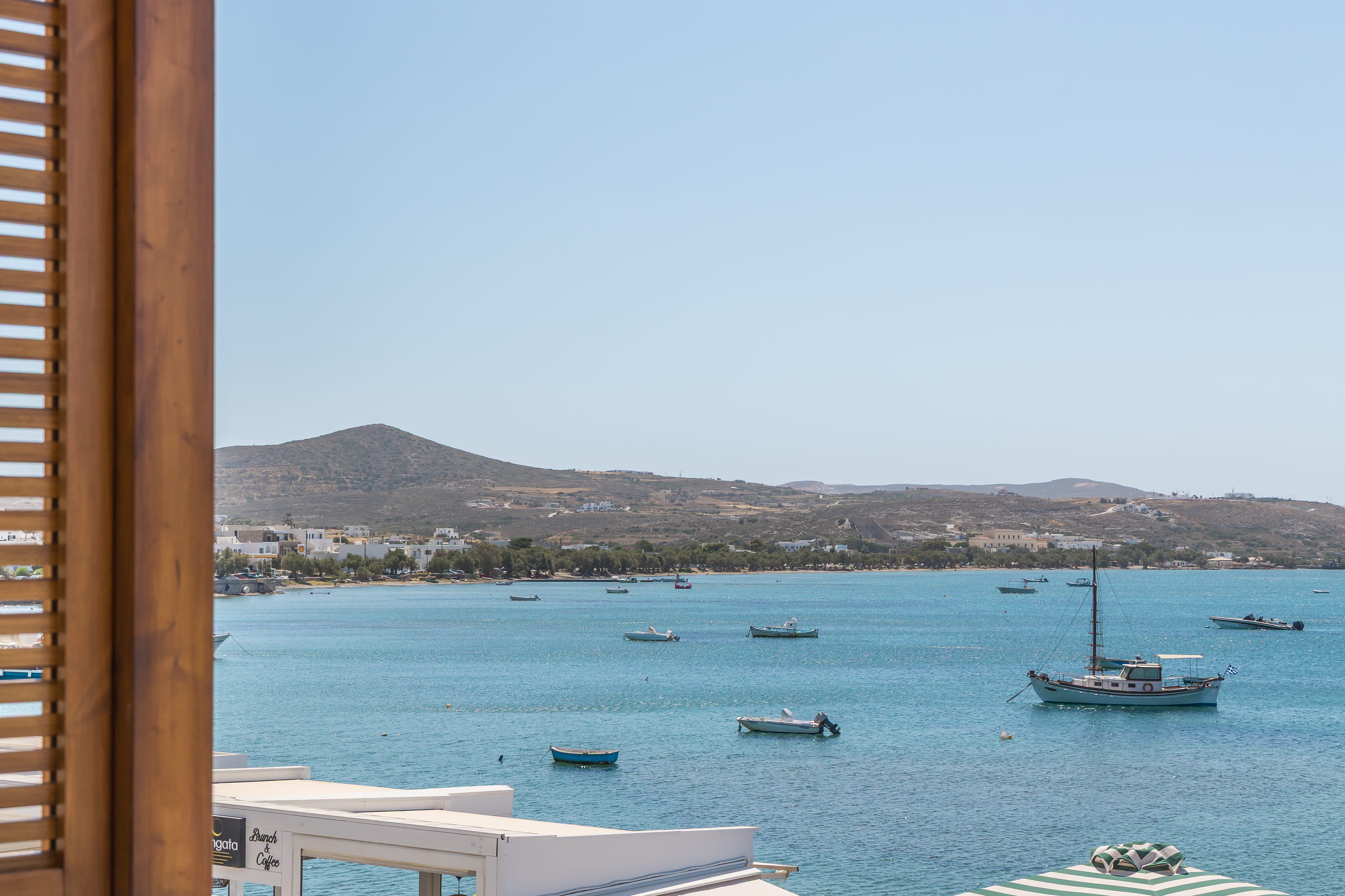 a view of a bay with boats