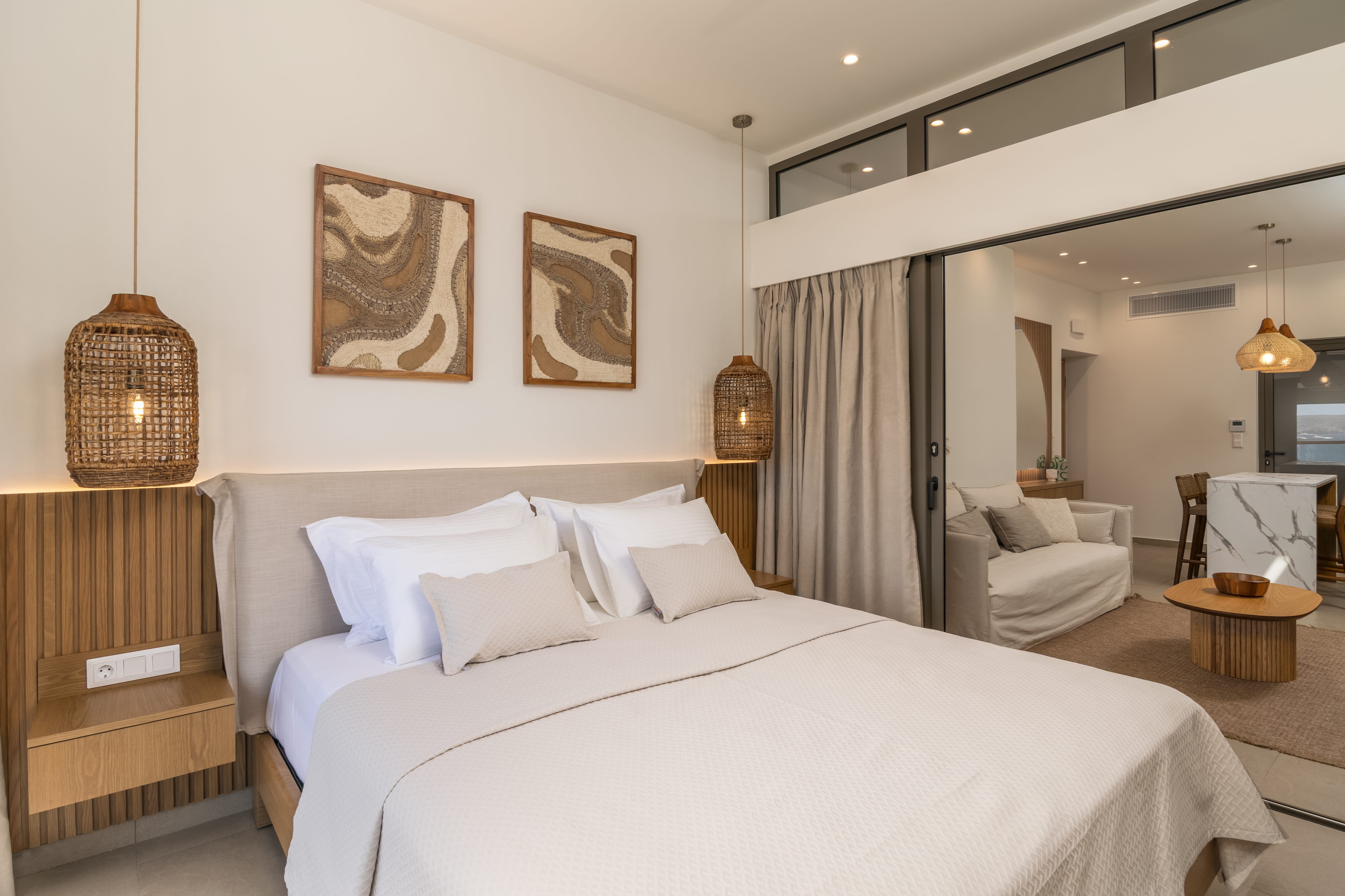a bed in a room