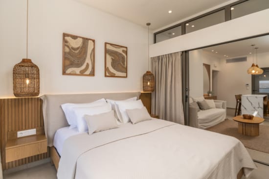 a bed in a room