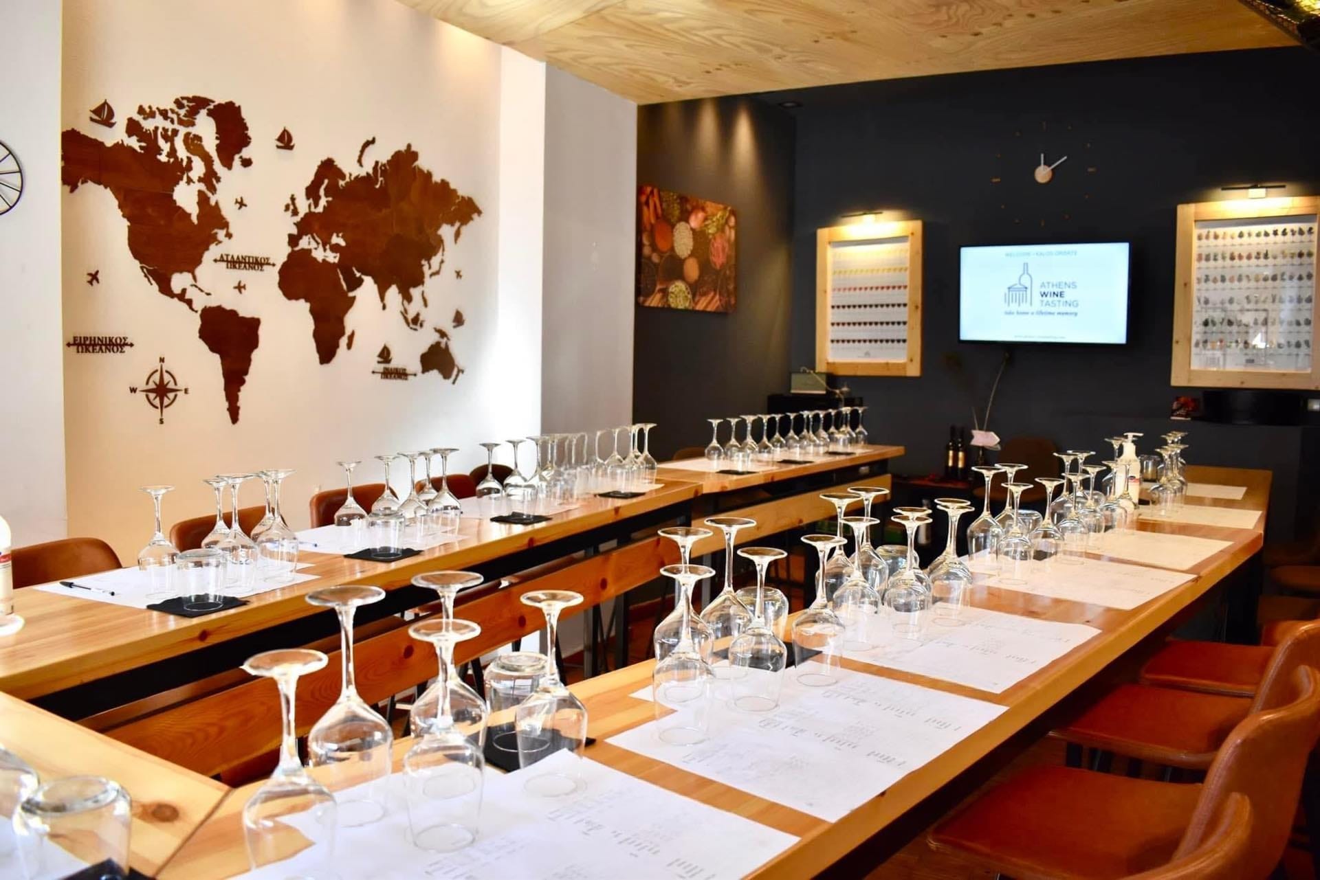 a table with glasses on it