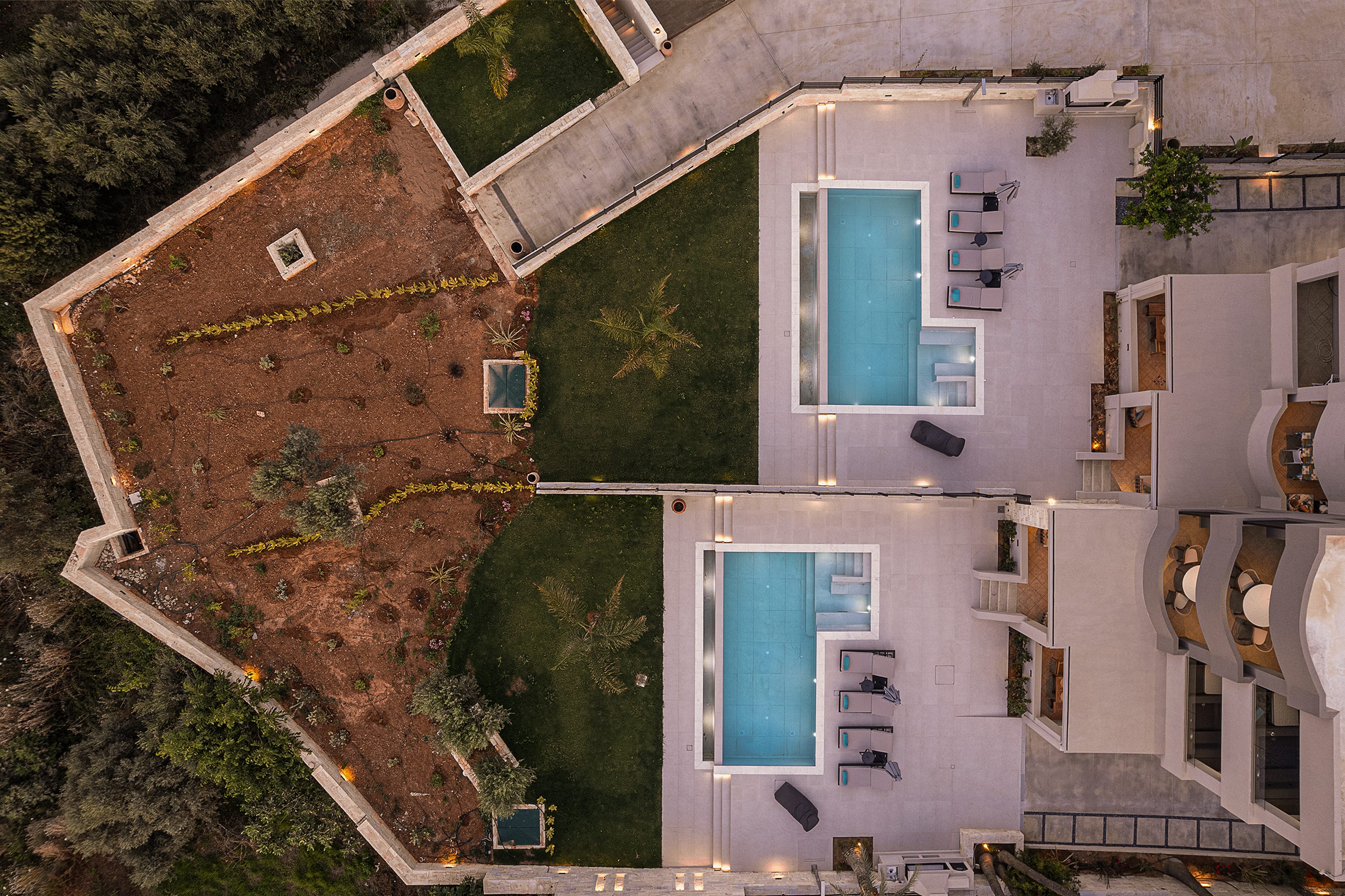 a high angle view of a building