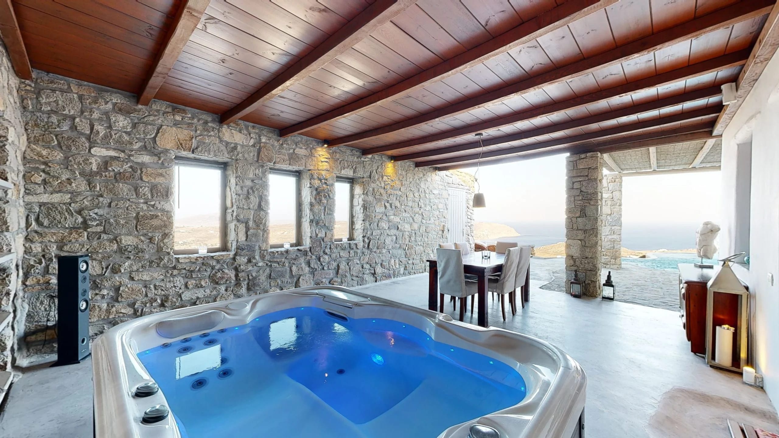 a large indoor swimming pool