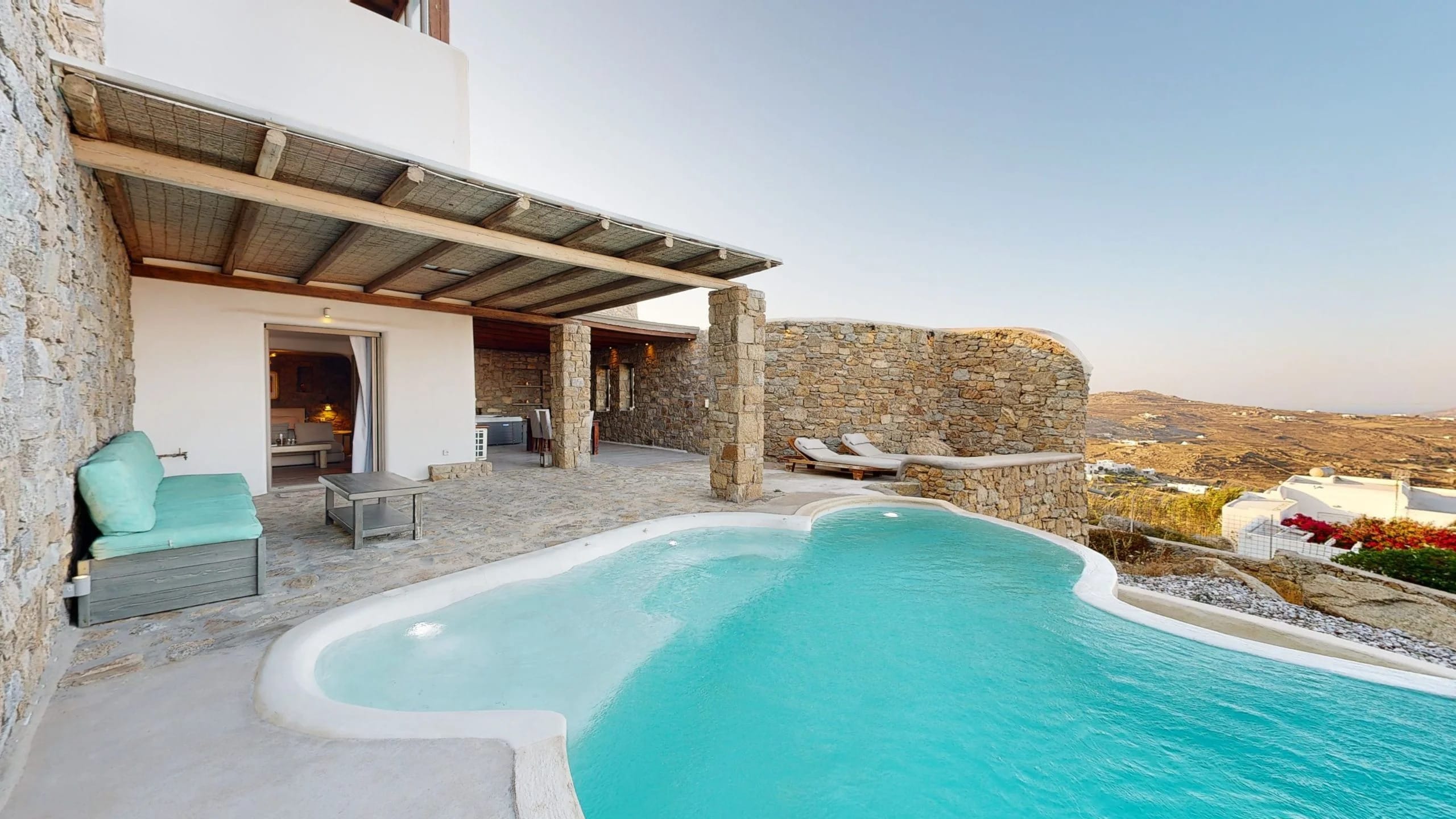 a swimming pool in a backyard