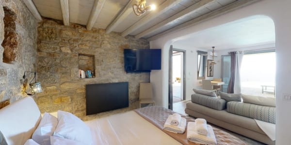 a room with a bed and a couch