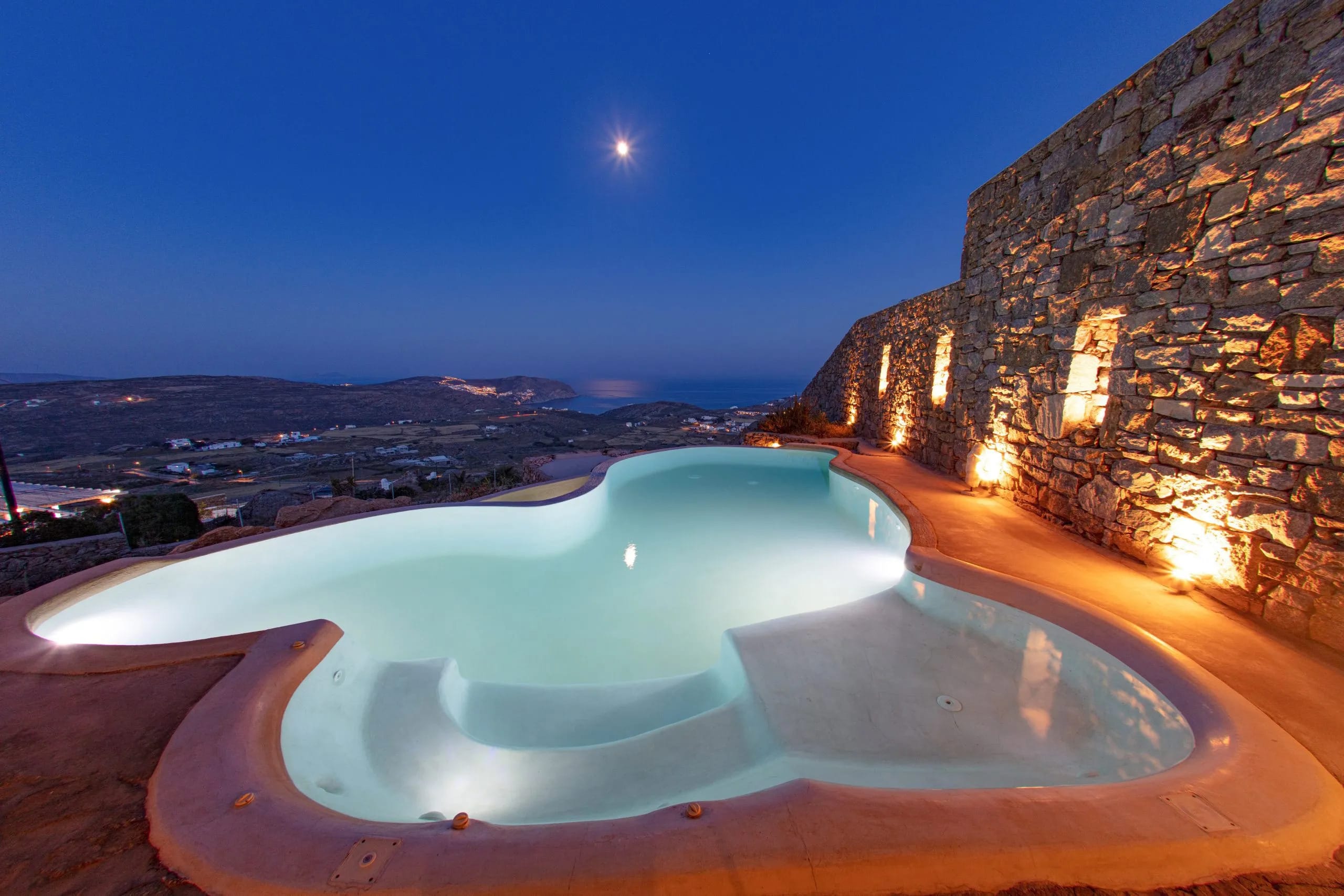a pool in a stone building