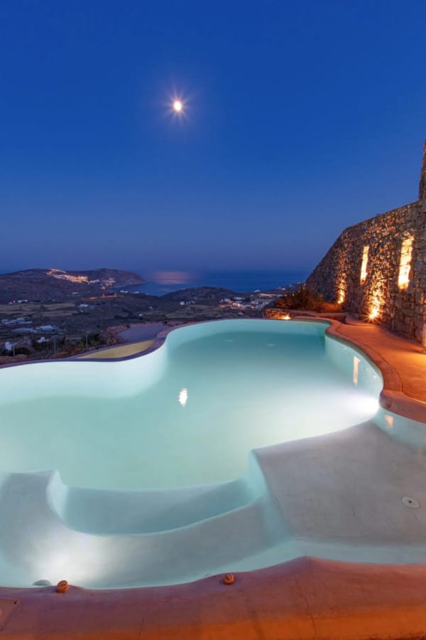 a pool in a stone building