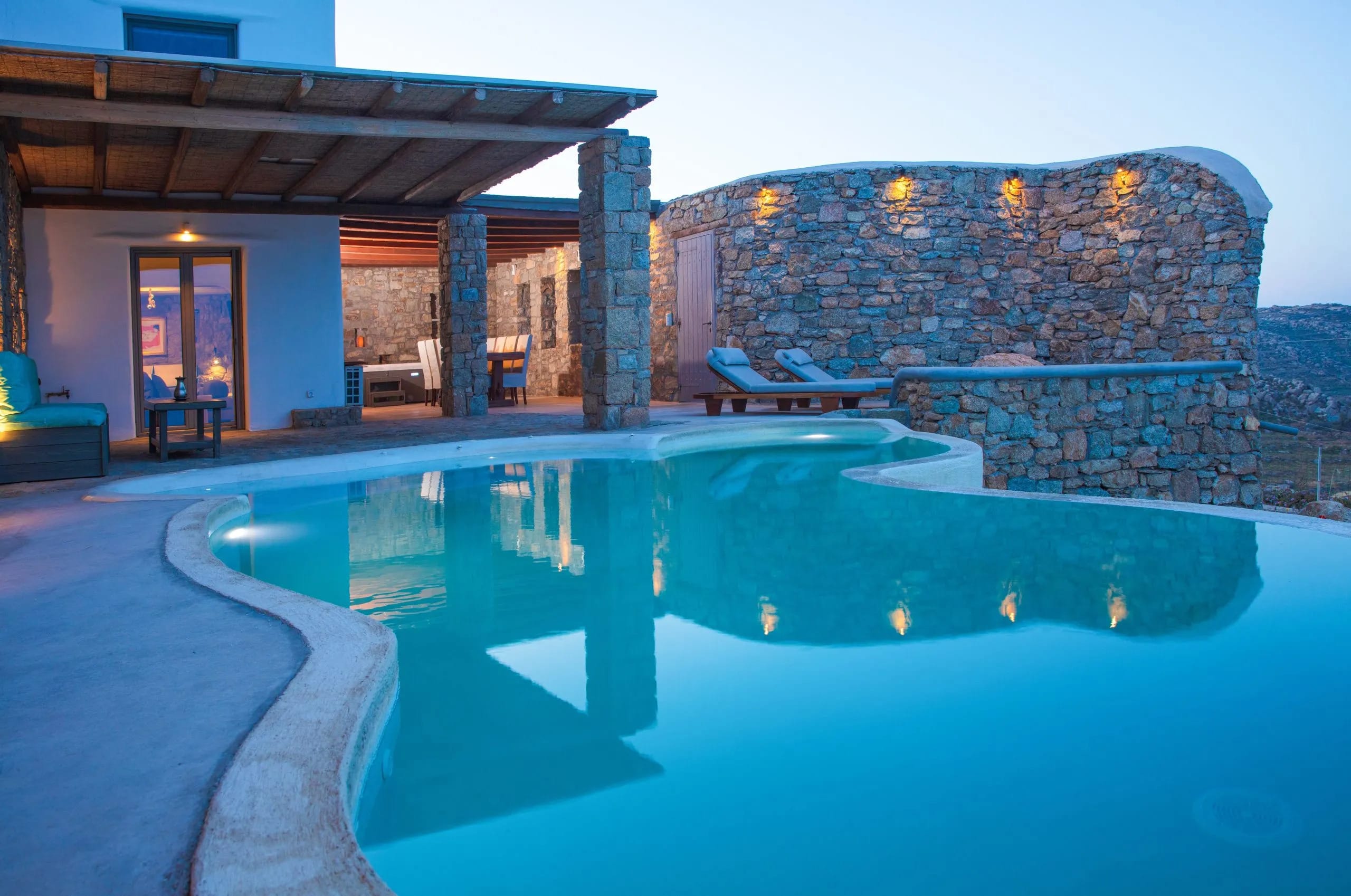 a swimming pool in a house