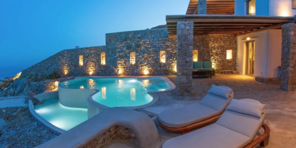 a pool in a backyard