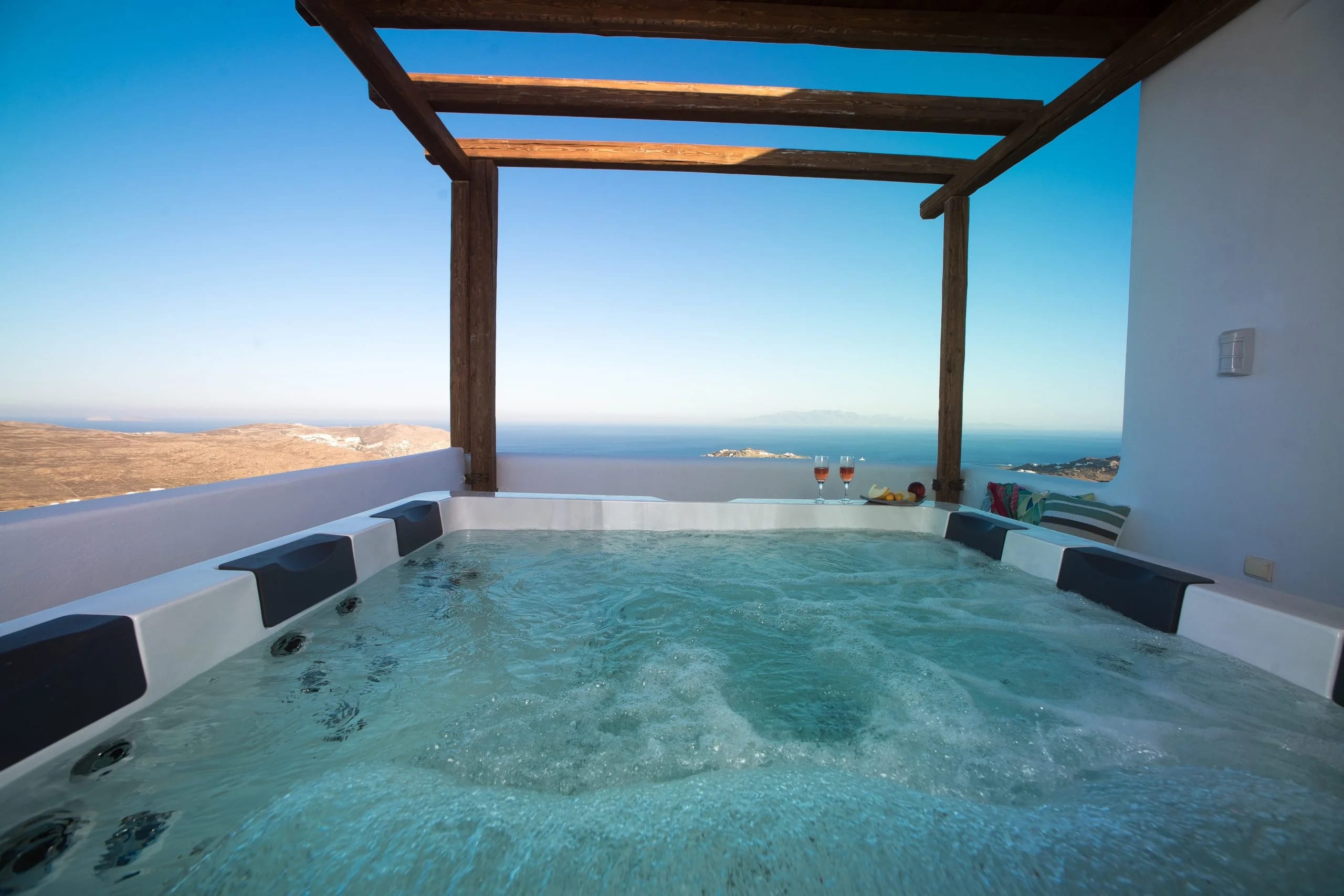 a view of the ocean from a balcony