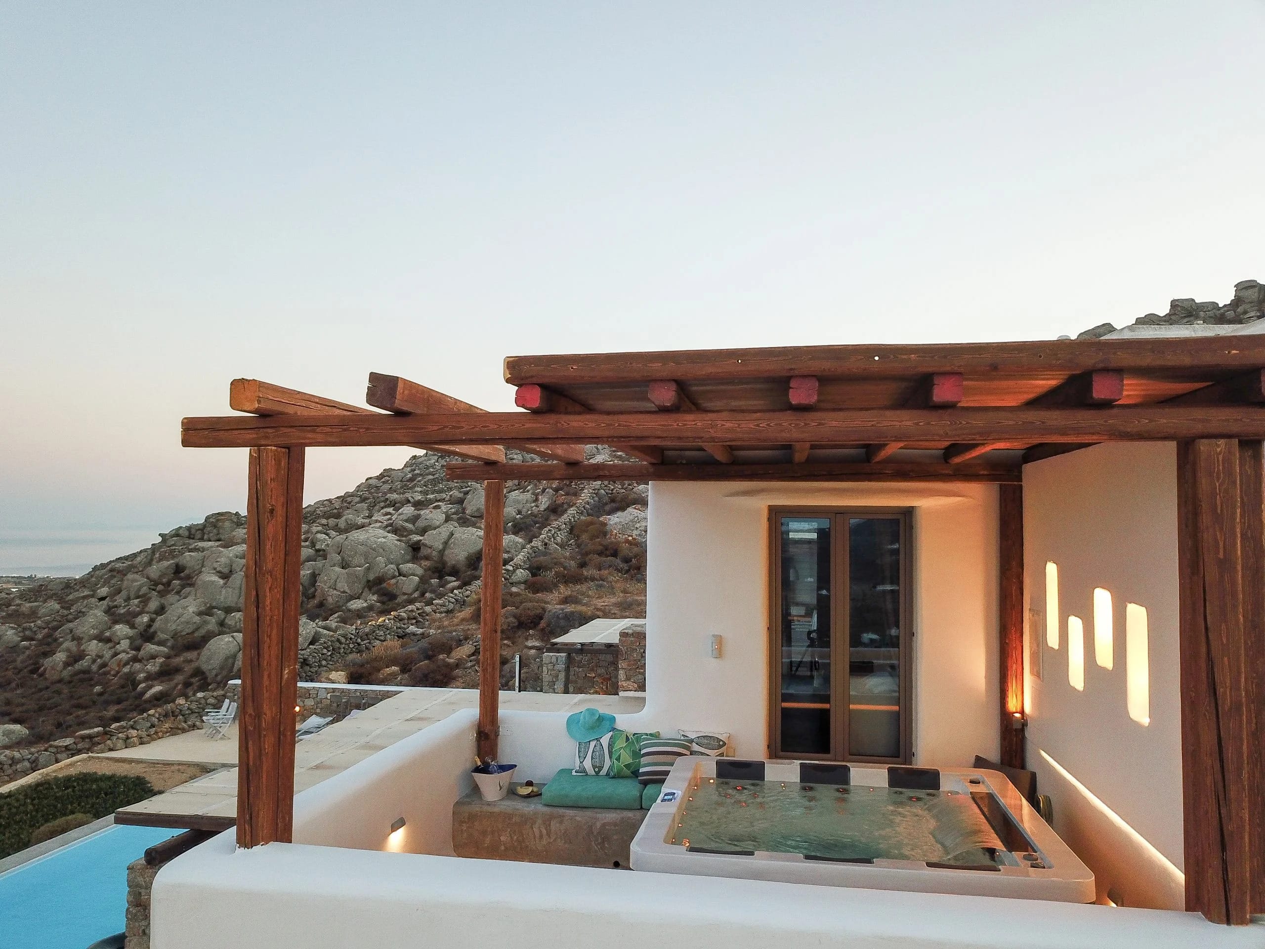 a house with a pool and a deck